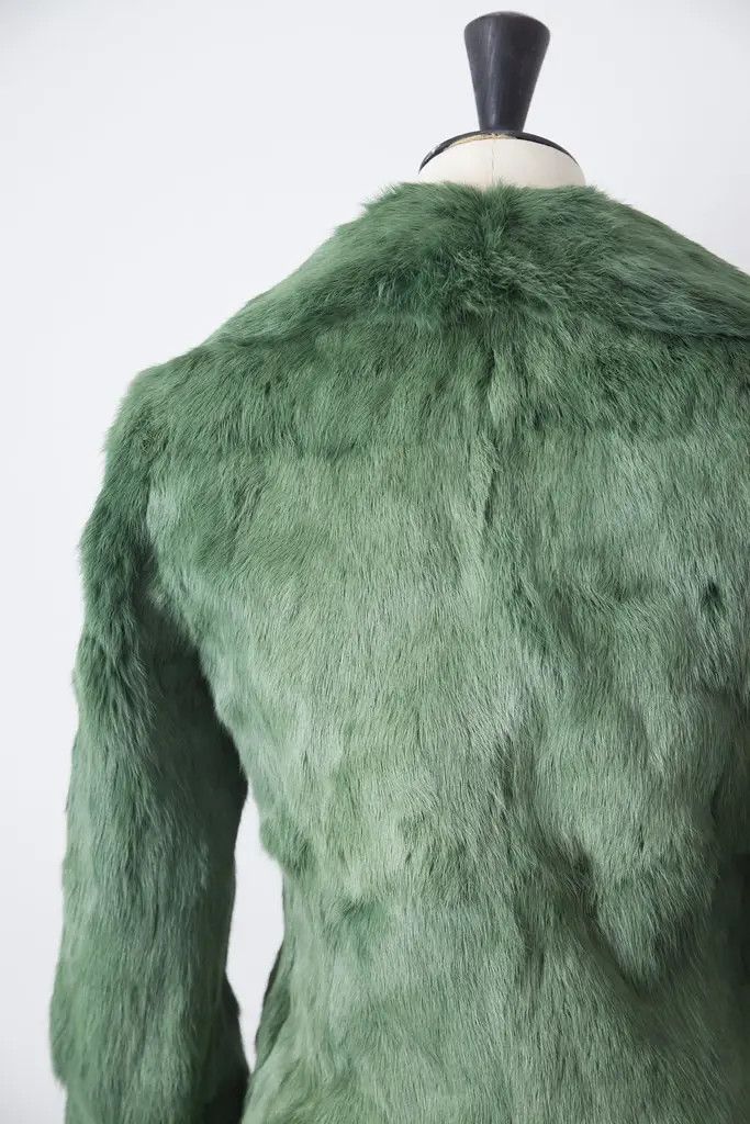 Vintage 1980's cute green fur jacket Size S / US 4 / IT 40 - 5 Thumbnail