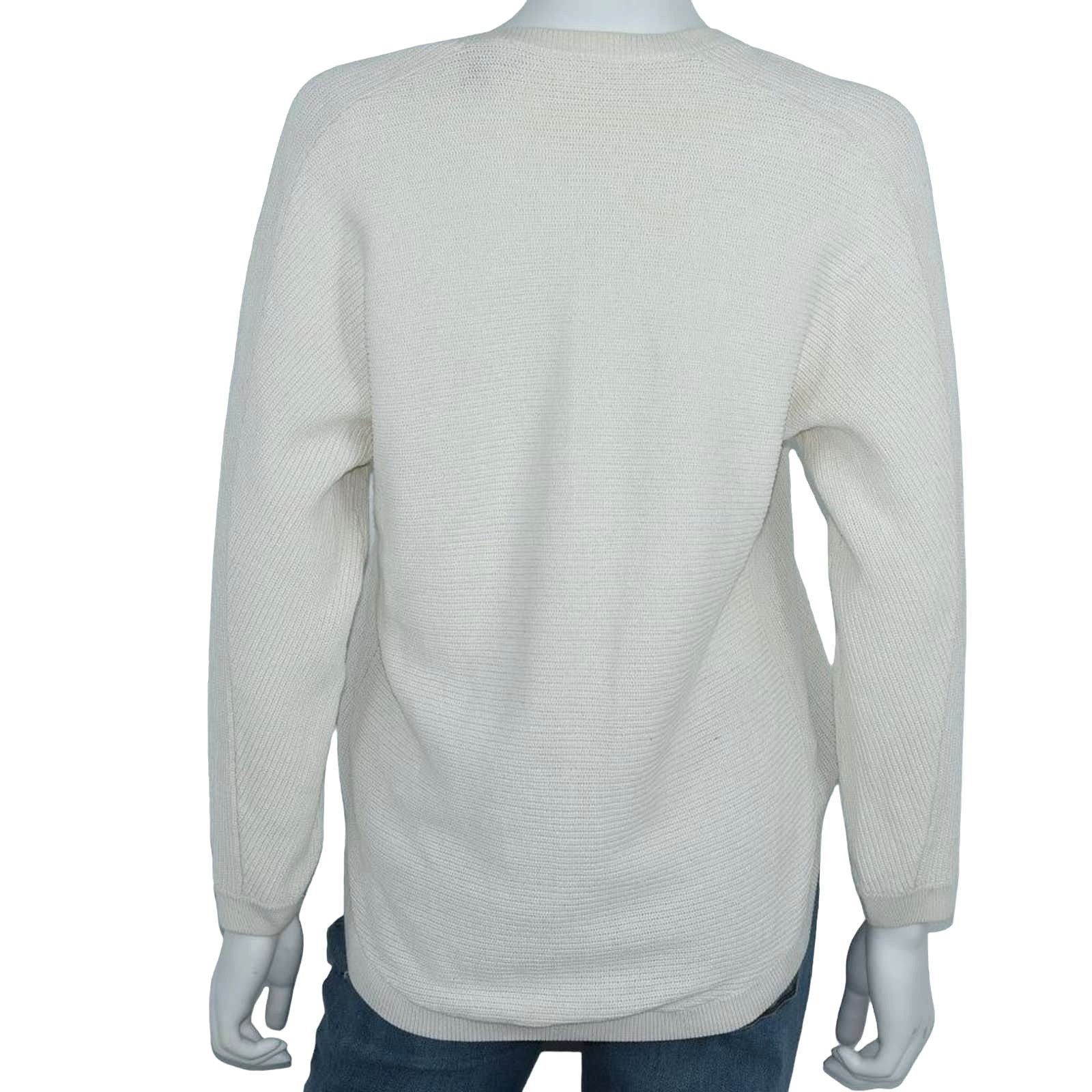 & Other Stories & Other Stories White Ribbed High Low Sweater Small Size S / US 4 / IT 40 - 2 Thumbnail