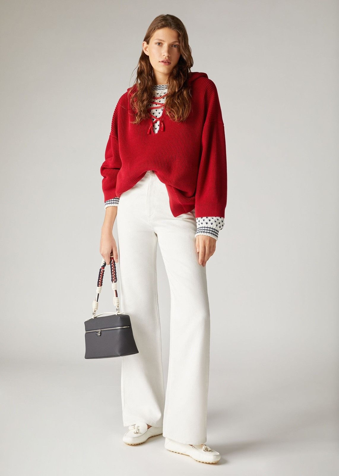 Loro Piana o1srvl11e0825 FAM7803 Hooded Tunic Sweater in Red Size S / US 4 / IT 40 - 3 Thumbnail