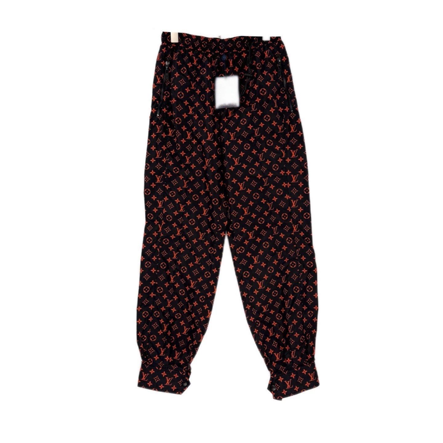 Louis Vuitton LV Black Orange All-over Print Sweatpants Size 42 - dmc Size US 31 - 1 Thumbnail
