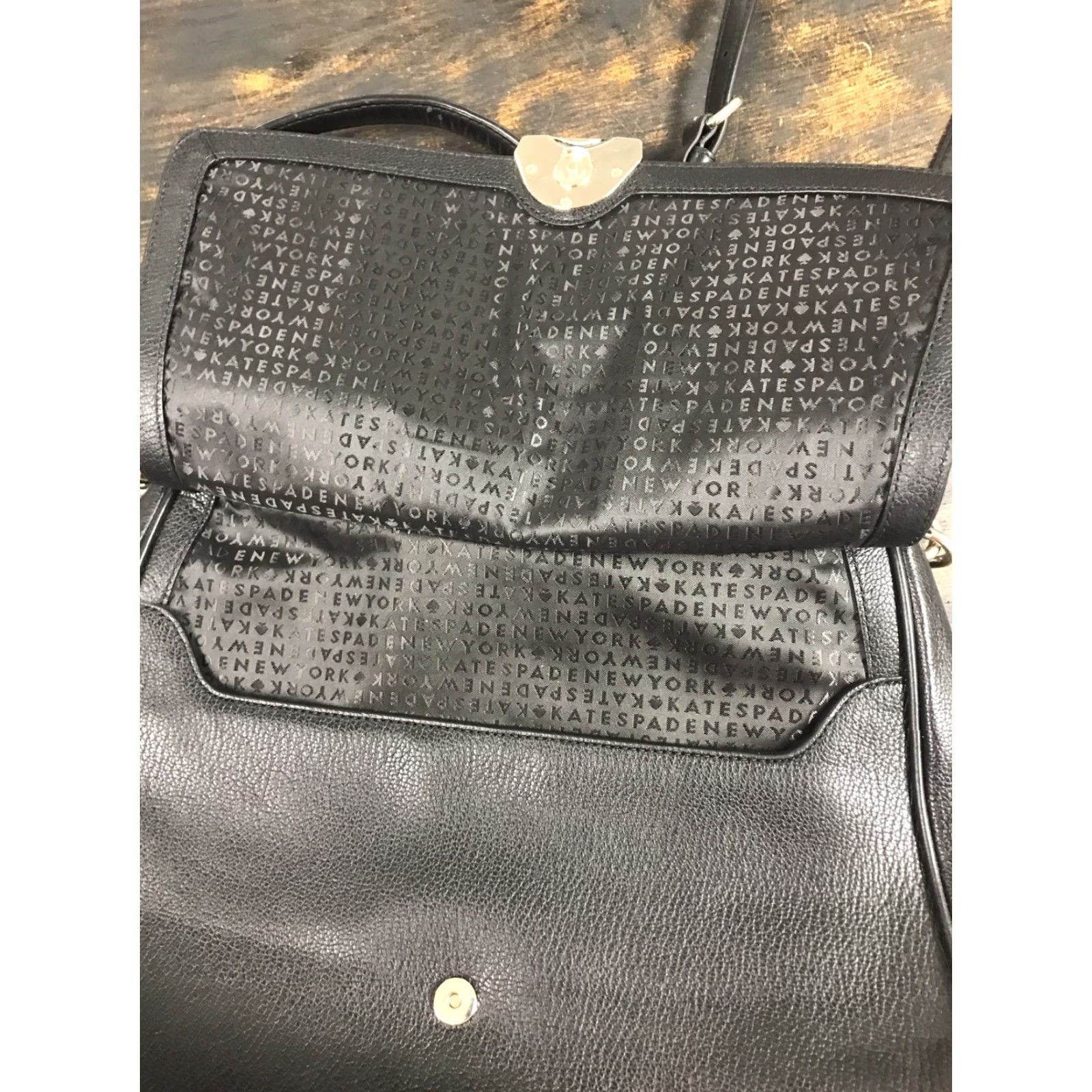 Vintage VINTAGE Kate Spade Large Robinson Lane Chantel Leather Top Handle/ Shoulder Bag In BLK Size L / US 10 / IT 46 - 4 Thumbnail