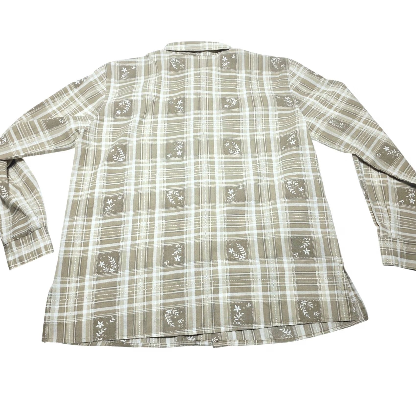 Vintage VINTAGE Tapestry Floral Patchwork Button Up Roll Tab Sleeve Shirt Pastel Medium 90's Women Blouse M Beige Size M / US 6-8 / IT 42-44 - 2 Thumbnail