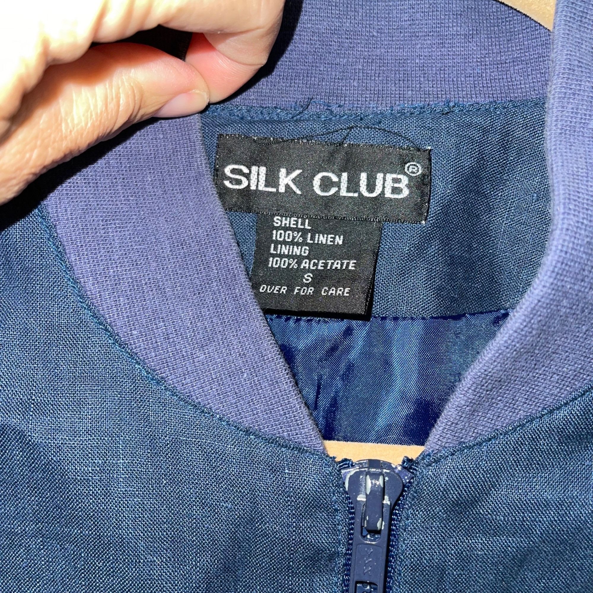 Vintage Silk Club Vintage Womens Jacket Size Small Blue Size S / US 4 / IT 40 - 4 Thumbnail