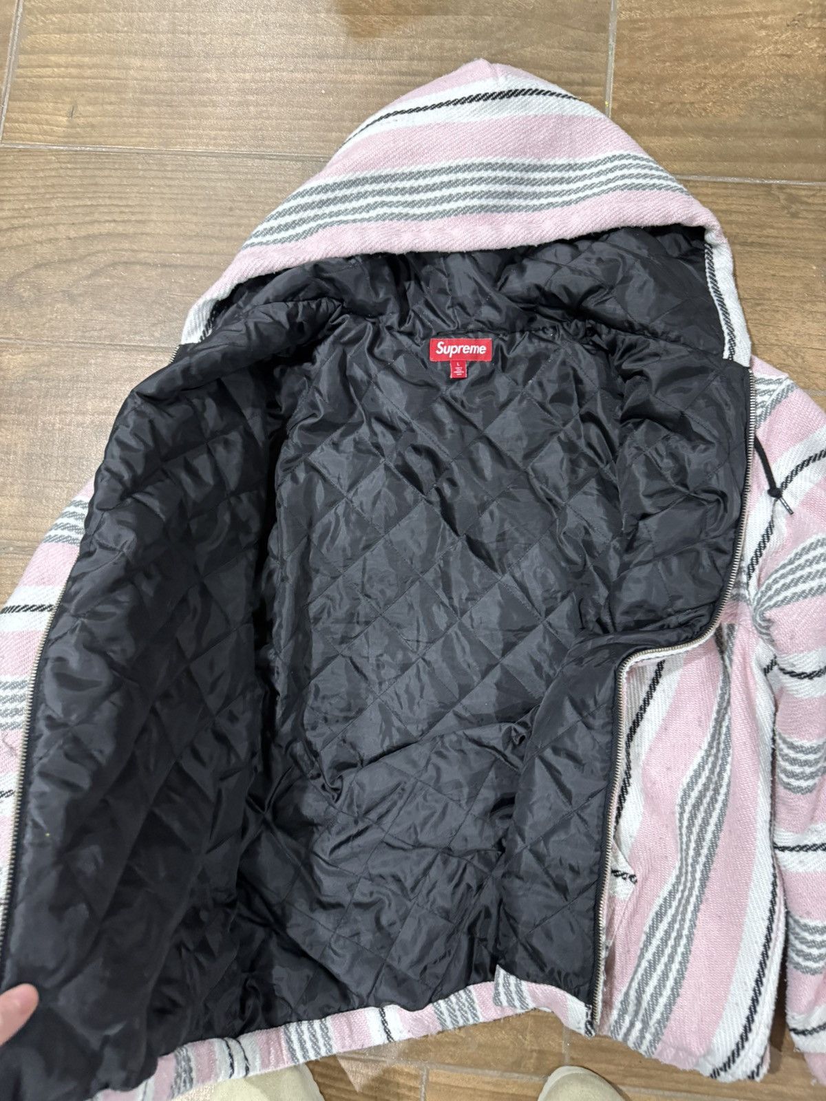 Supreme Supreme Woven stripe hooded jacket Size US L / EU 52-54 / 3 - 4 Thumbnail