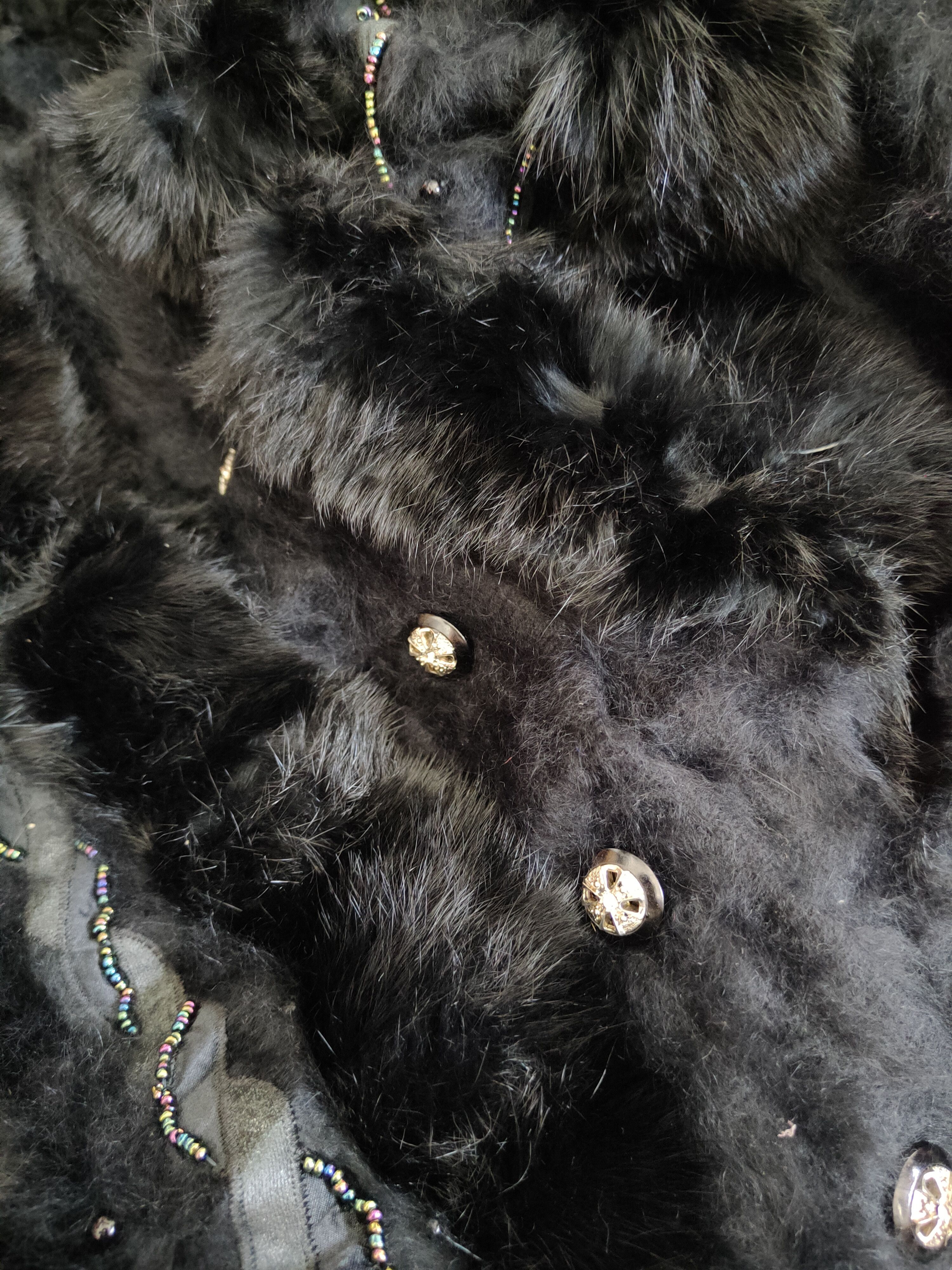 Homespun Knitwear Caratte Black Shag Shaggy Fur Mohair Jackets #S2040 Size L / US 10 / IT 46 - 12 Thumbnail