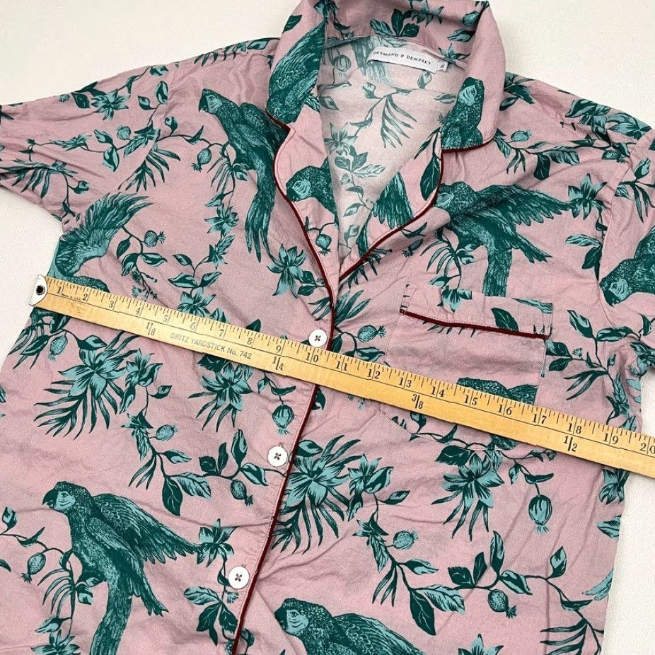 Vintage VINTAGE Desmond & Dempsey Pajama Top Women's XL Pink Green Bromley Parrot Button Up Shirt Size XL / US 12-14 / IT 48-50 - 4 Thumbnail