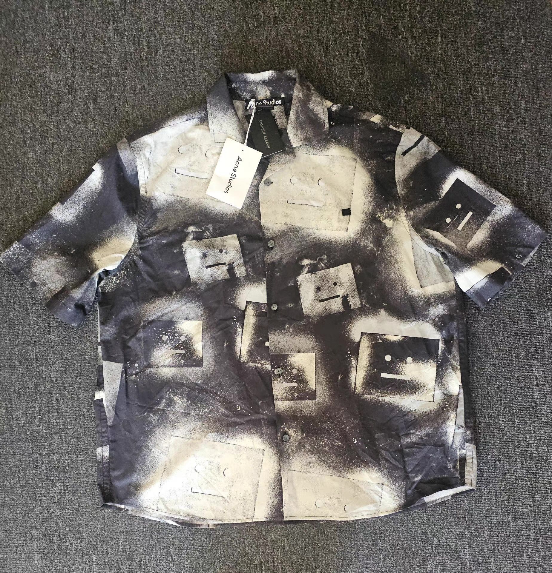 Acne Studios Multi Robot Face Print Short Sleeve Shirt Size US M / EU 48-50 / 2 - 1 Thumbnail
