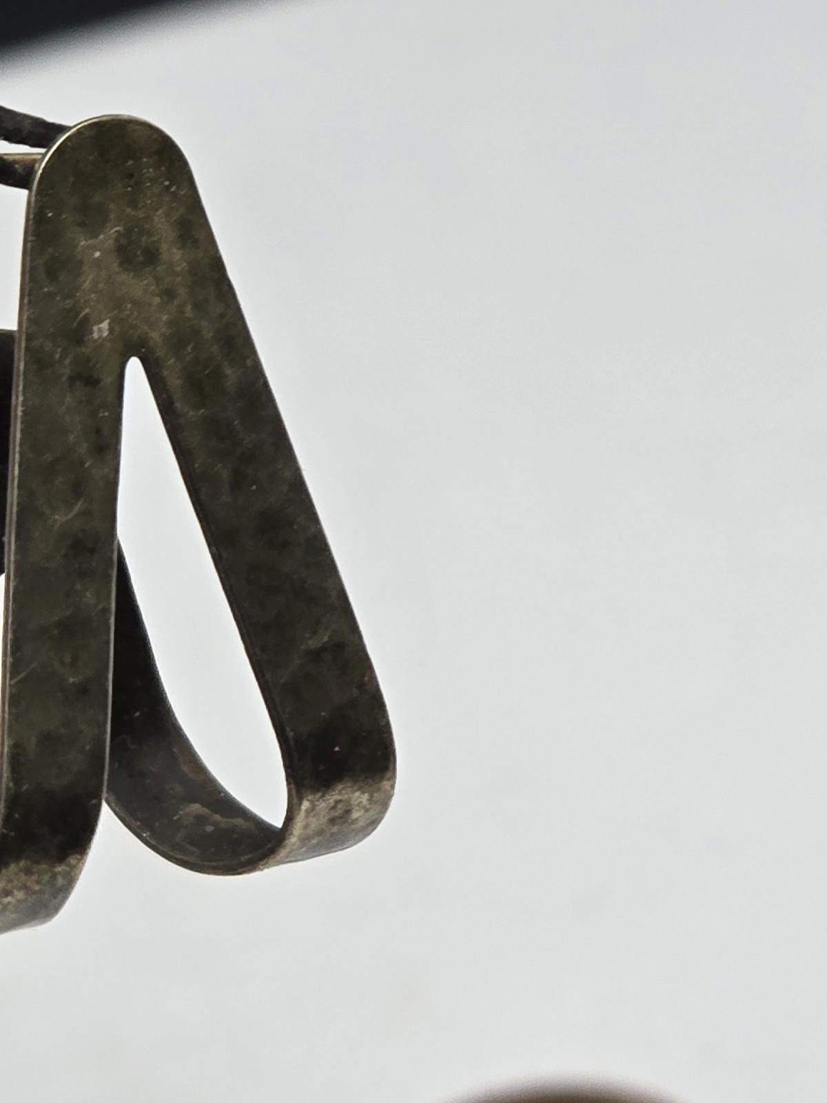Sterling Silver Vtg STERLING Silver Hammered Geometric V Hoop Earrings Size ONE SIZE - 3 Thumbnail