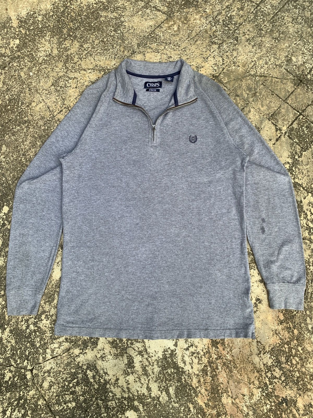Chaps by Ralph Lauren Grey Iconic Small Logo Halfzip Shirt
