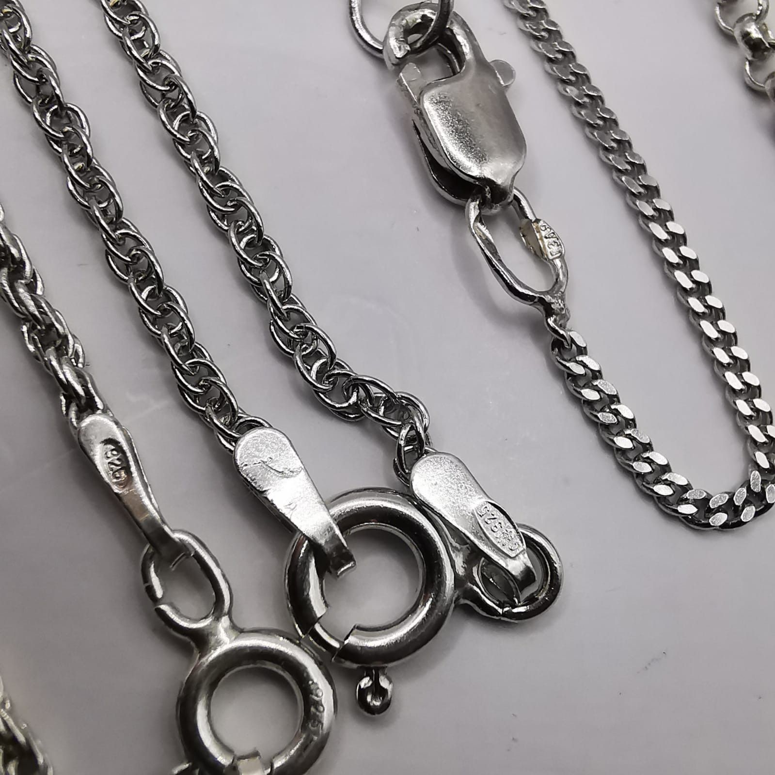 Sterling Silver Vintage 7 Chains Necklece,925 Sterling Silver,Signed, 29,68g Size ONE SIZE - 2 Thumbnail