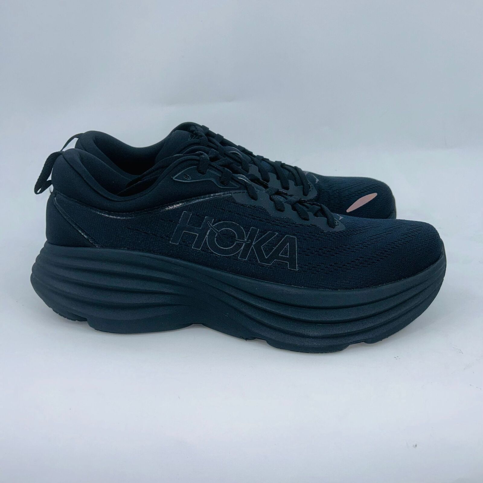 hot hoka mens bondi black comfortable running shoes size 7b