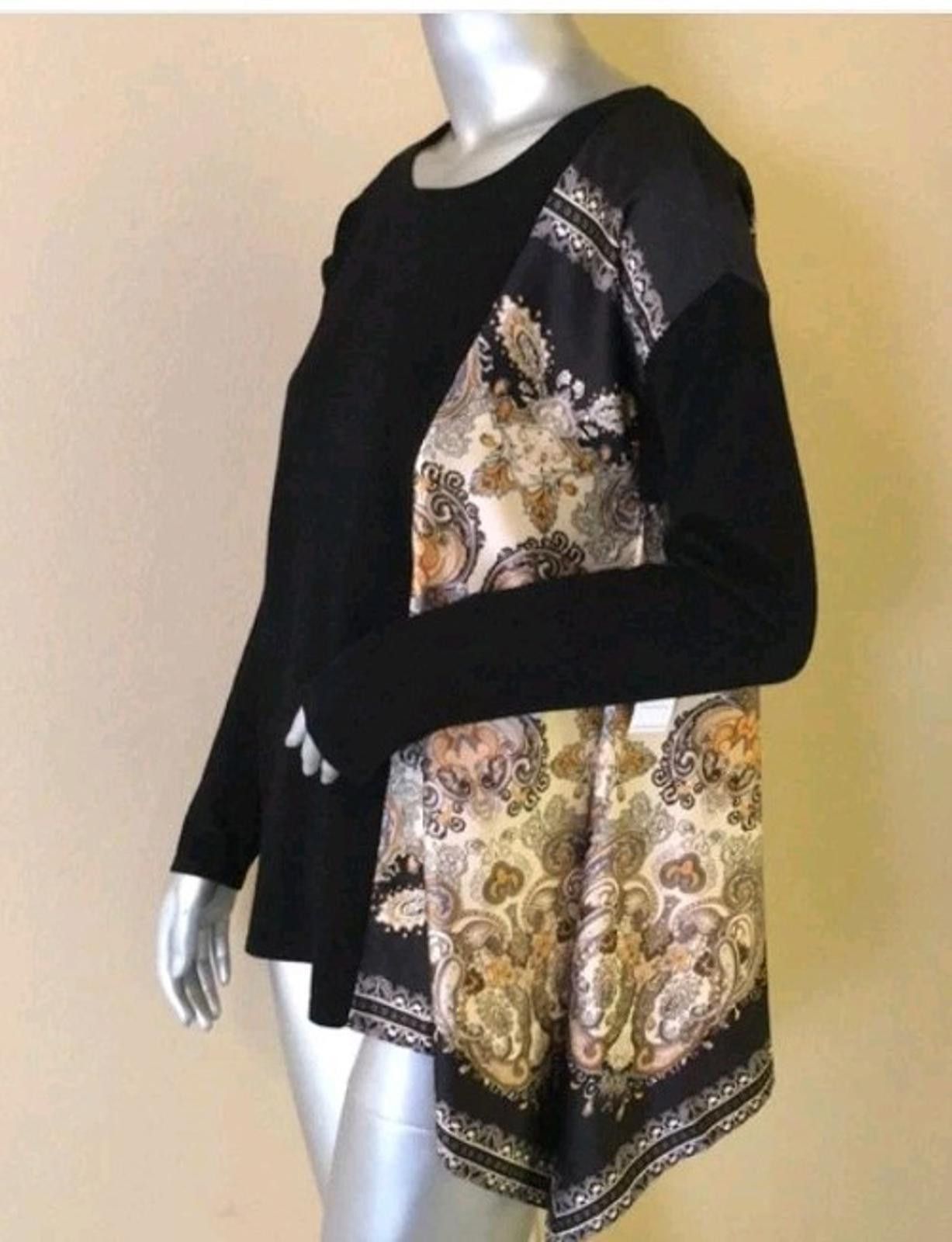 Chicos Chico's Pullover Paisley Blouse Floral Long Sleeve Top sz 1 Size L / US 10 / IT 46 - 5 Thumbnail