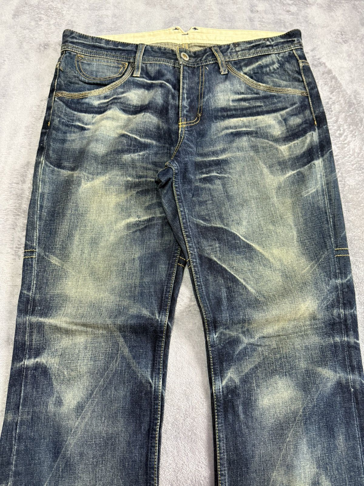 Japanese Brand Takeo Kikuchi Japan Claw Mark Mud Wash Loose Jeans Size US 34 / EU 50 - 8 Thumbnail