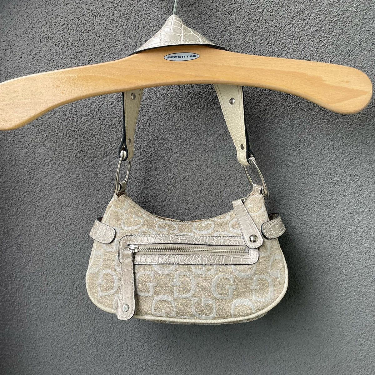 Guess Vintage Handbag Guess Beige Denim Y2K Style Women’s Size ONE SIZE - 2 Thumbnail