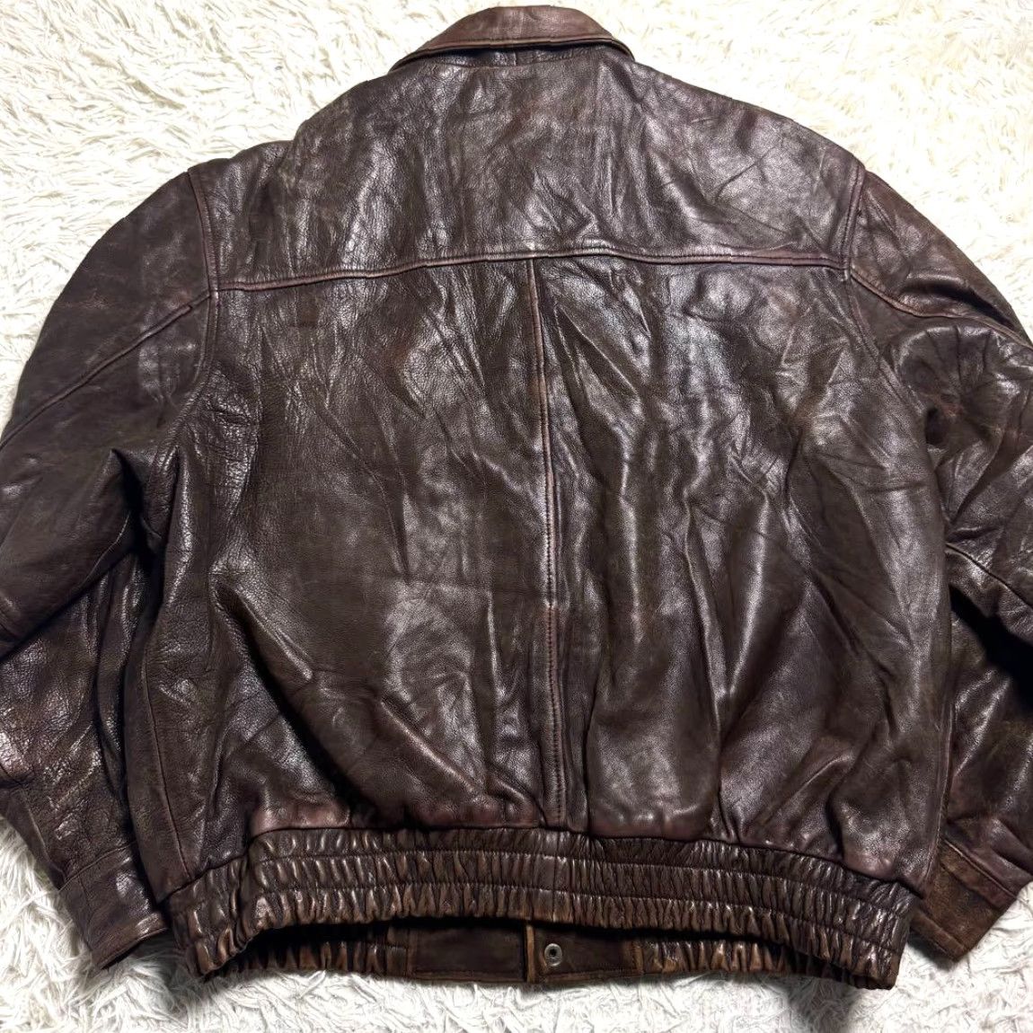 Vintage VINTAGE Wilsons Leather Adventure Bound A-2 Leather Flight Jacket Men's XL Brown Wool? Size US XL / EU 56 / 4 - 6 Thumbnail