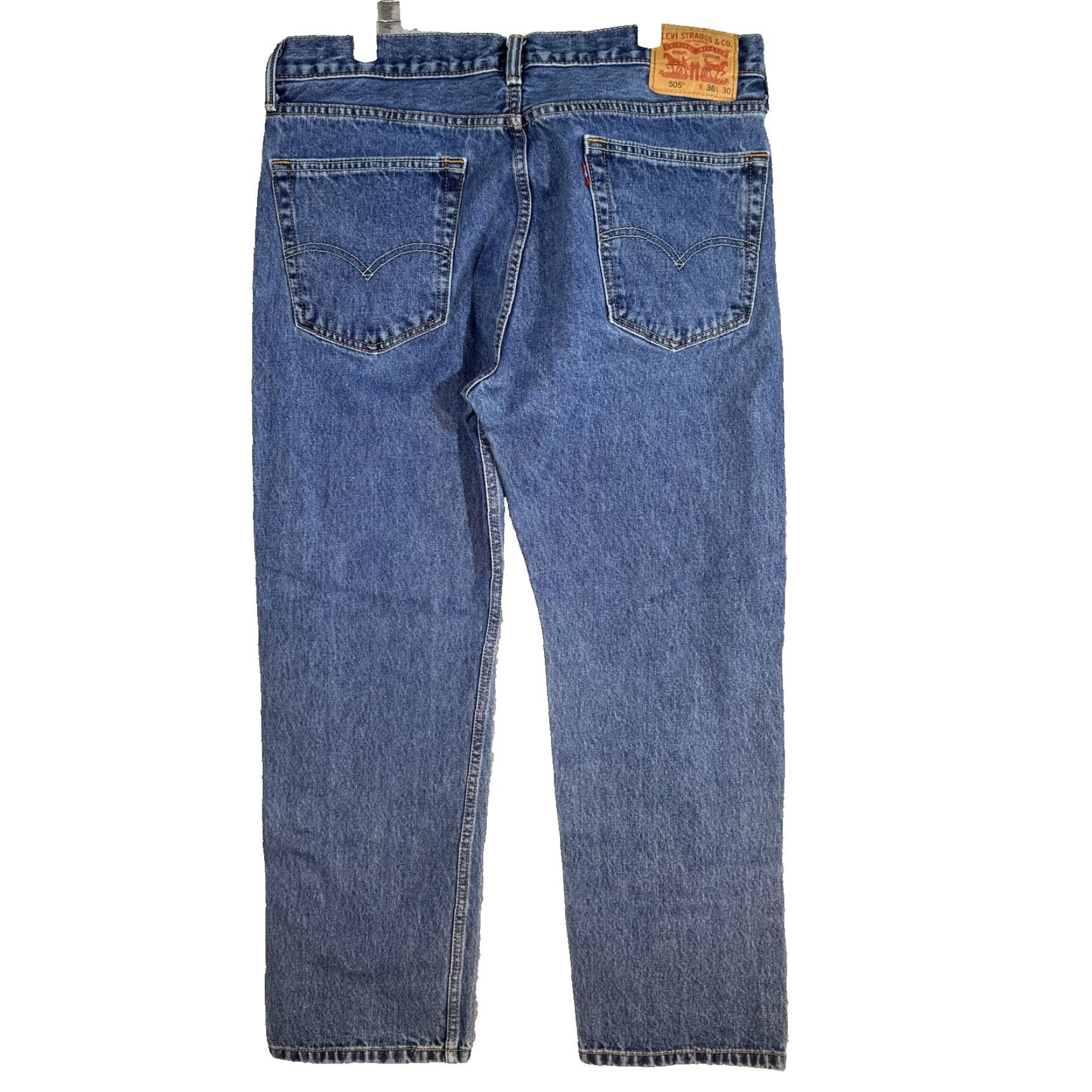 Levi's VINTAGE Levi's 505 Jeans Mens 36x30 Blue Baggy Fit Medium Wash Distressed Denim Pants Regular Fit Straight Jeans Mens Blue 90s Retro Size US 36 / EU 52 - 2 Thumbnail