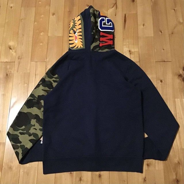 Bape × Nigo BAPE 1st camo green x navy shark full zip hoodie APE NIGO Size US L / EU 52-54 / 3 - 2 Thumbnail