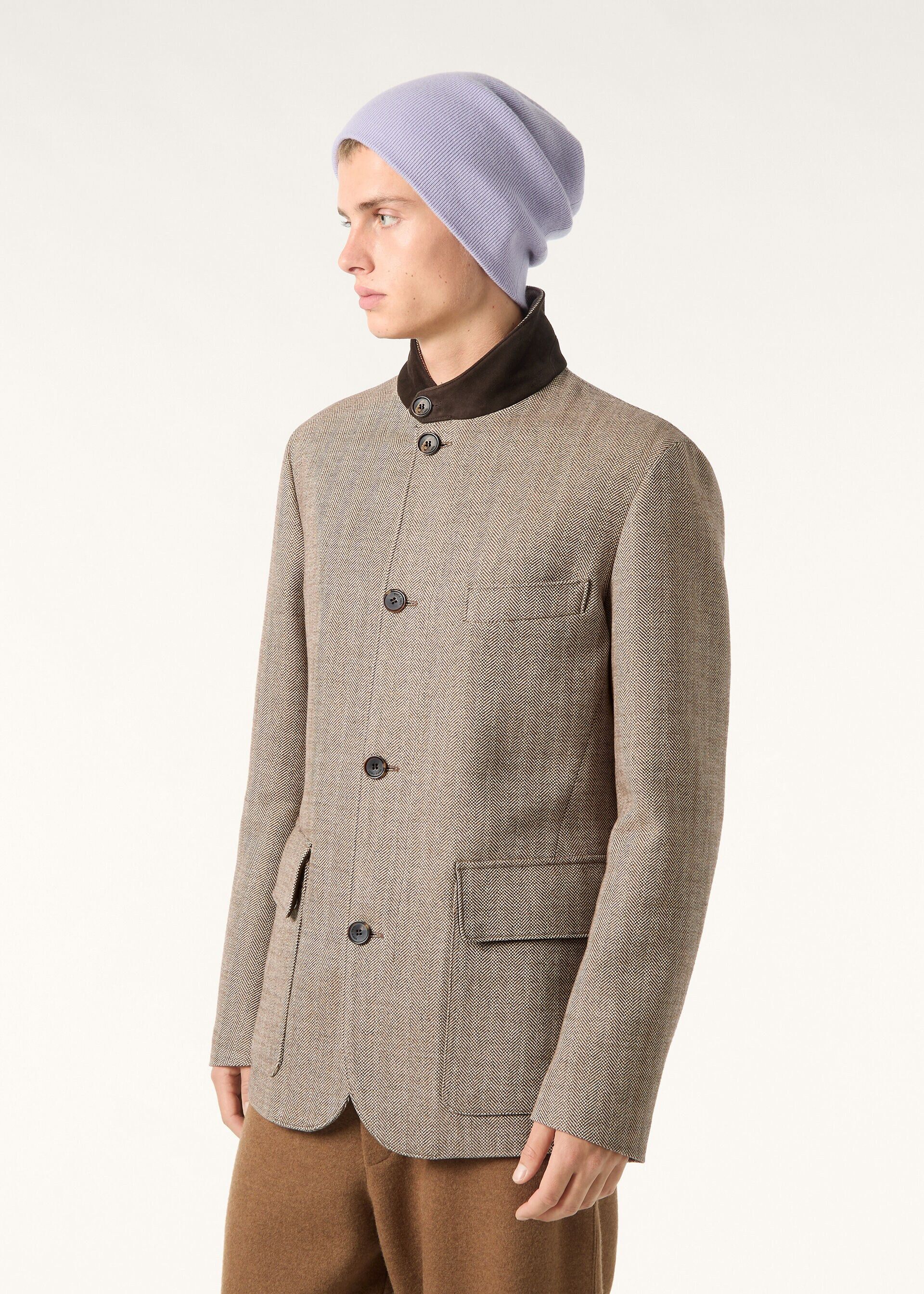 Loro Piana os11x0226 FAQ7965 Roadster Jacket in Chocolate Herringbone Size US XL / EU 56 / 4 - 4 Thumbnail