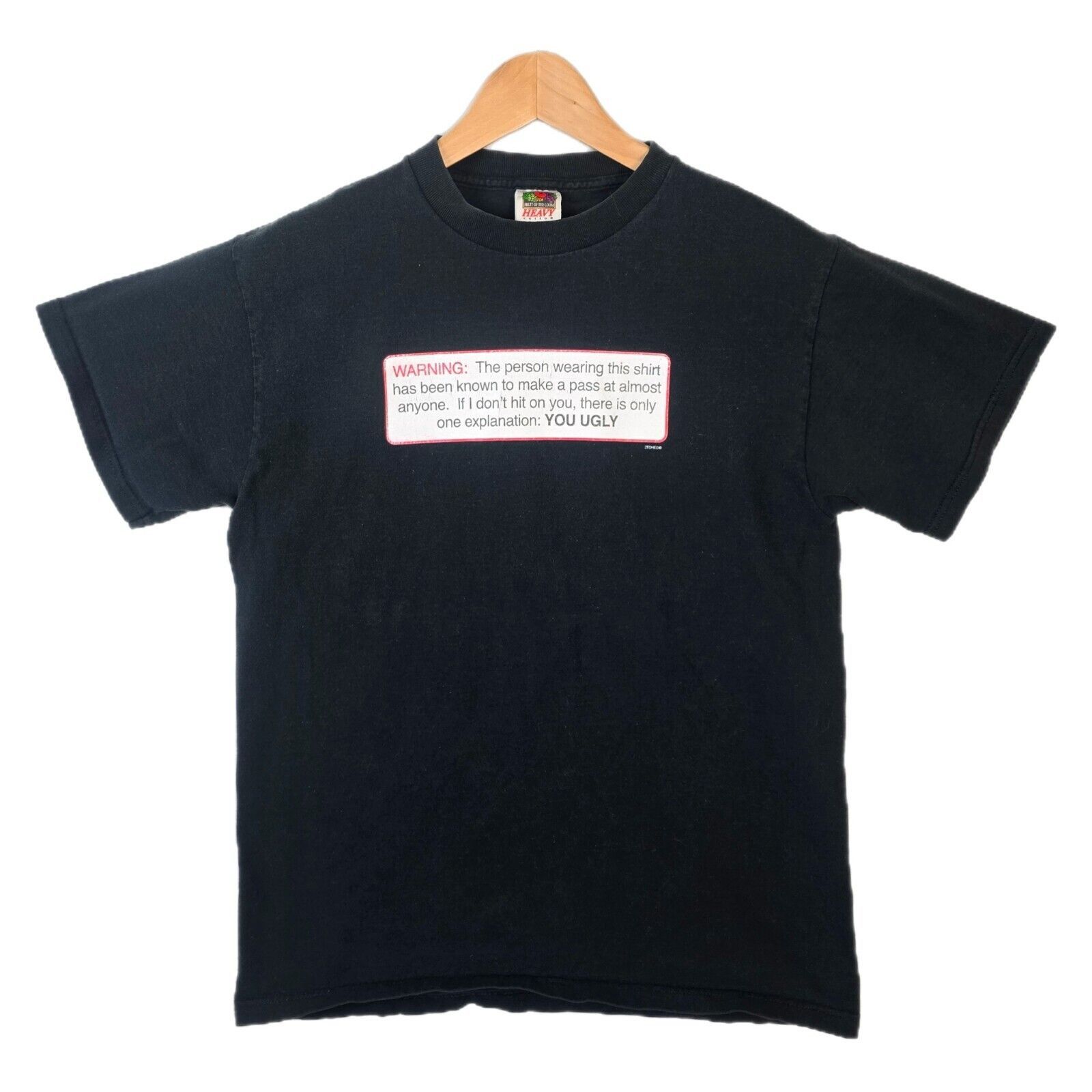 Fruit Of The Loom Vtg WARNING "If I Don't Hit On You You're Ugly" Shirt Size M Size US M / EU 48-50 / 2 - 1 Thumbnail