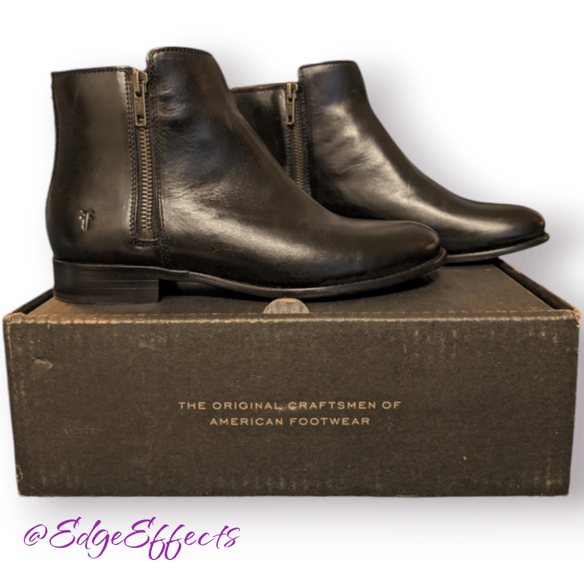 Frye Frye Booties Carly Double Zip Black Leather Casual Size 6.5 Size US 6.5 / IT 36.5 - 3 Thumbnail