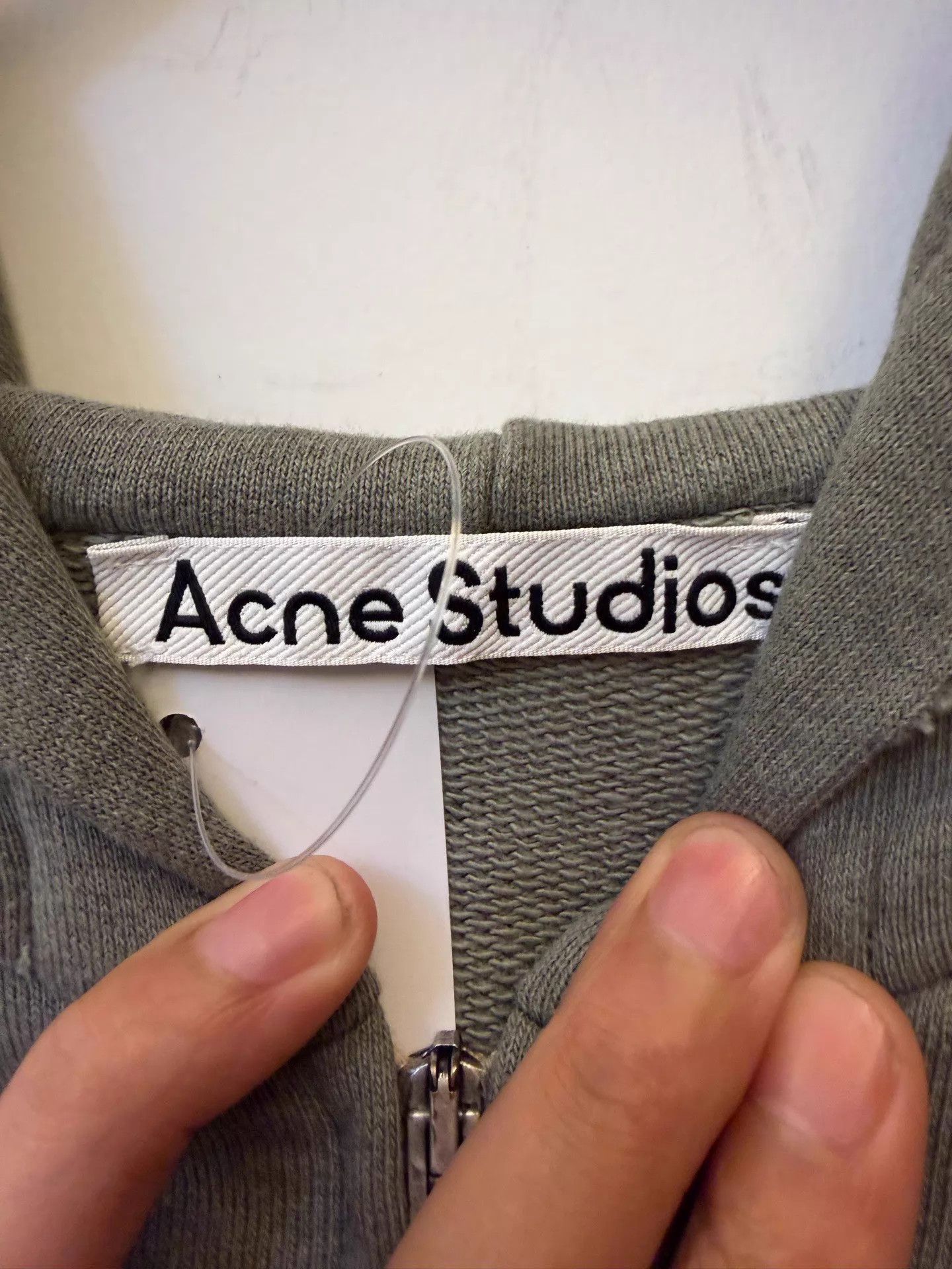 Acne Studios Acne FW24 Vintage Ripped Logo Zip Hoodie Unisex Moss Green M Size US M / EU 48-50 / 2 - 2 Thumbnail