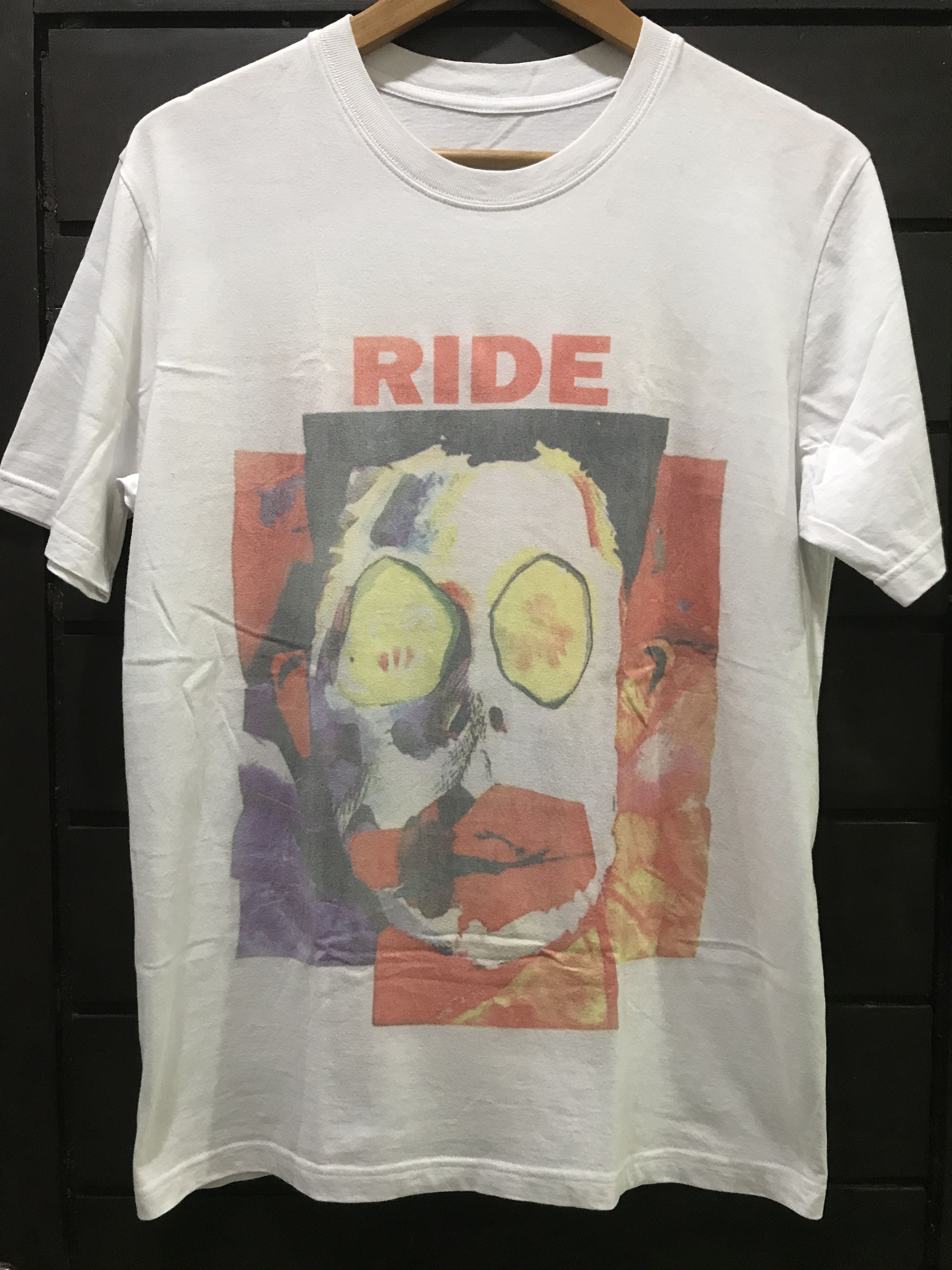 image of Band Tees Ride Going Blank Again 1992 Vintage 90's Shirt in White, Men's (Size Large)