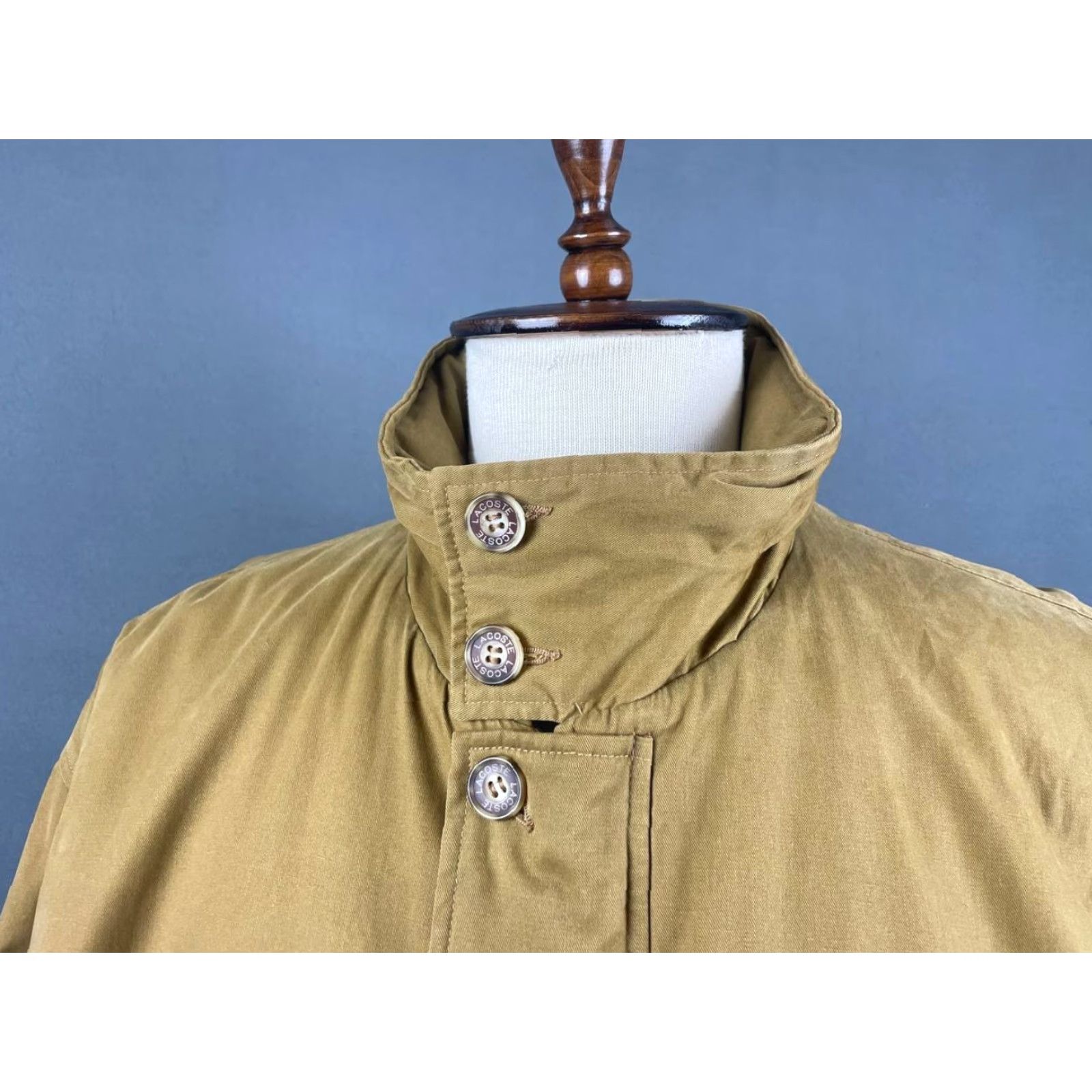 Lacoste Lacoste Jacket Mens Regular Size 6 Beige Cotton Full Zip Mid-Length Winter Warm Long Sleeve Sports Outdoor Regular Mens Beige Lacoste Jacket Size US S / EU 44-46 / 1 - 6 Thumbnail
