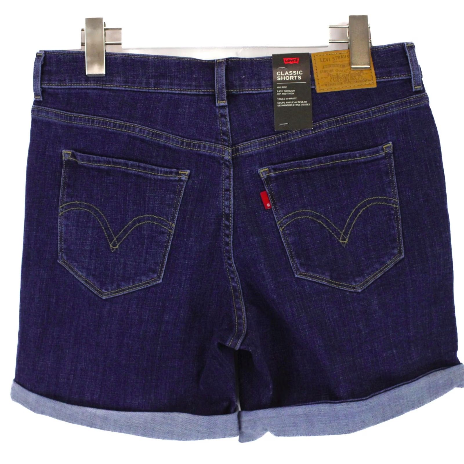 Levi's LEVI'S Classic Premium Shorts Women W28 Stretch Whiskers Turn Up Zip Faded Denim Blue Size 28" / US 6 / IT 42 - 2 Thumbnail