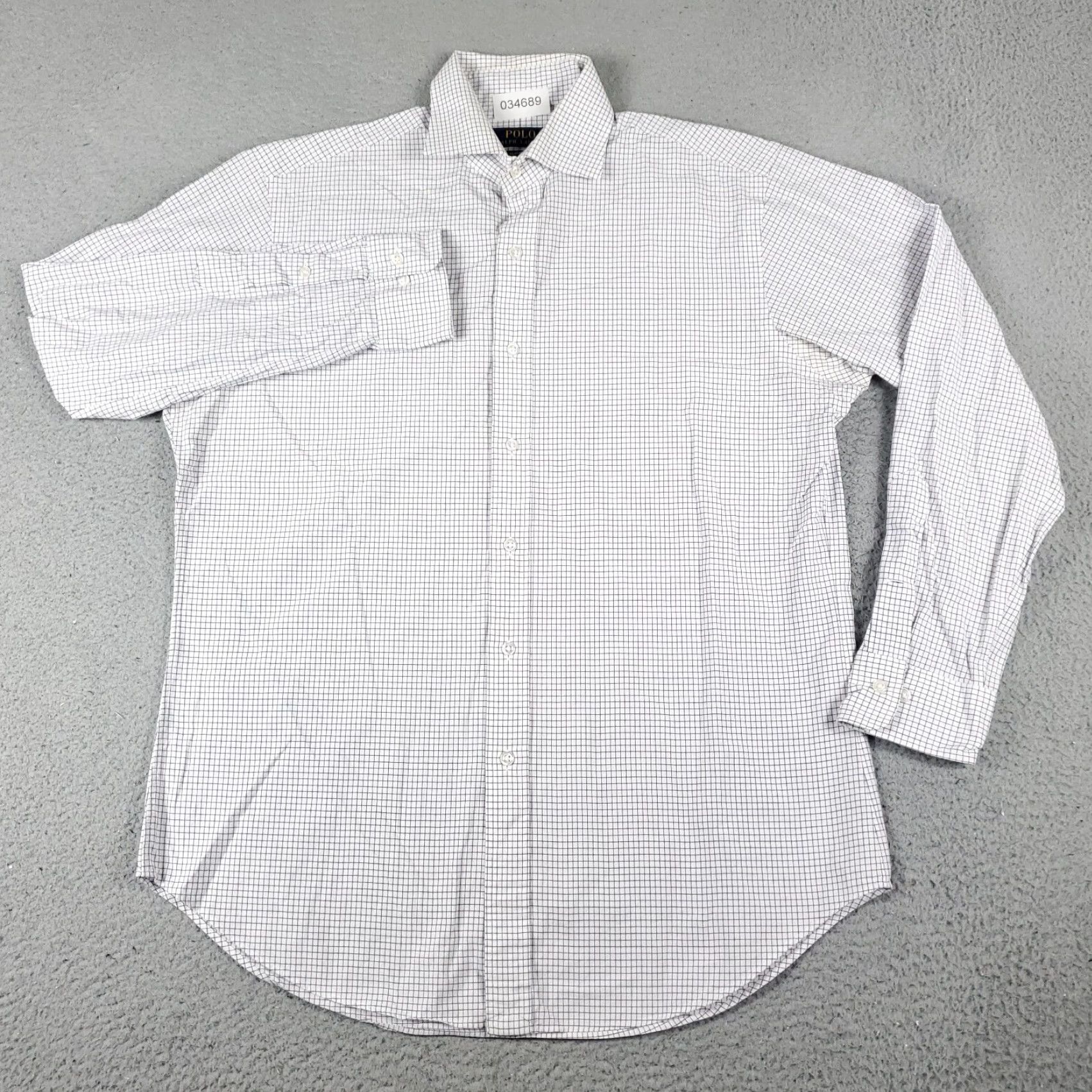 Ralph Lauren Ralph Lauren Shirt Dress Shirt 15.5 White Purple Check Long Sleeve Button Up Mens Size 40R - 2 Thumbnail