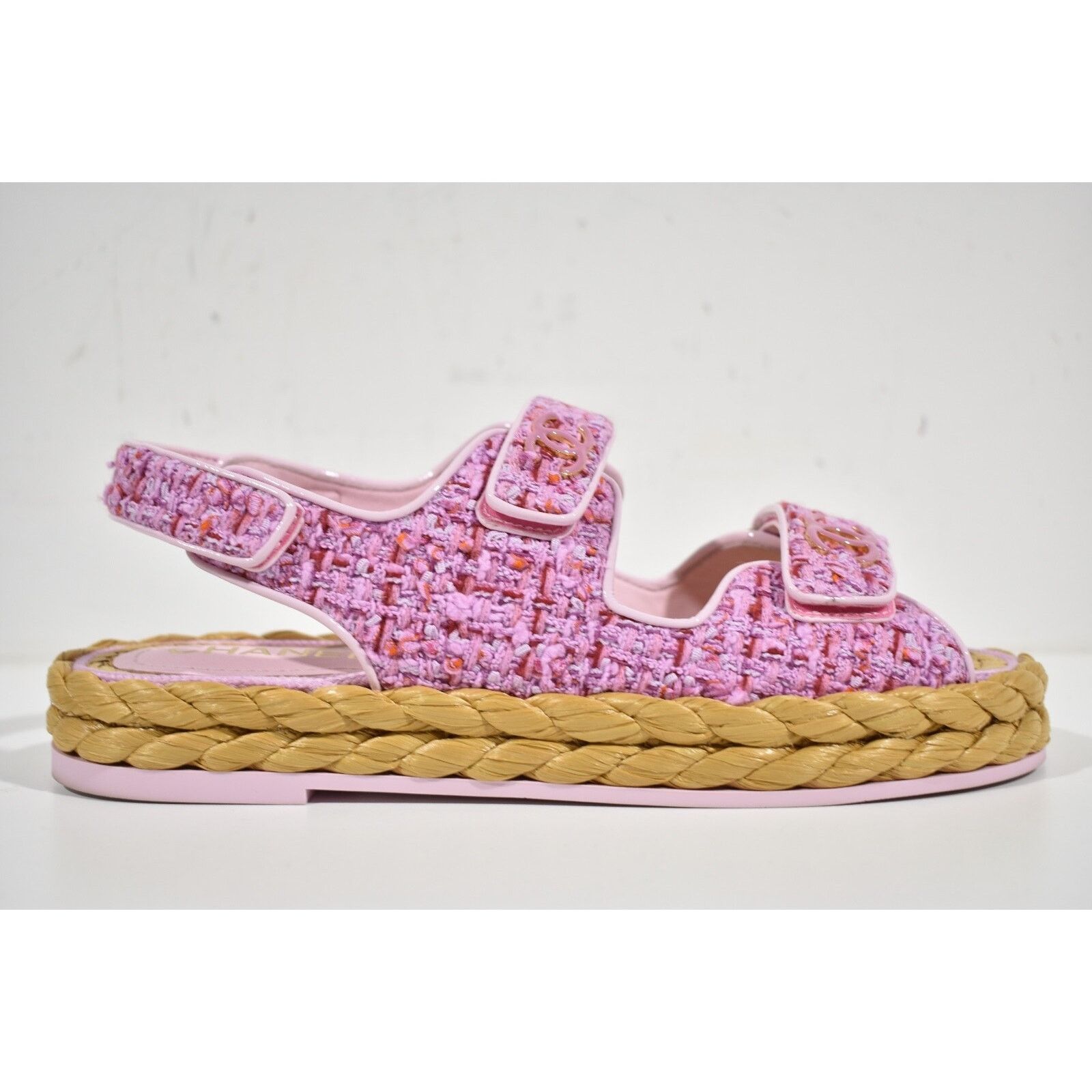Chanel Chanel 22P Pink Purple Tweed Braid CC Logo Mule Slide Flat Size US 11.5 / IT 41.5 - 3 Thumbnail