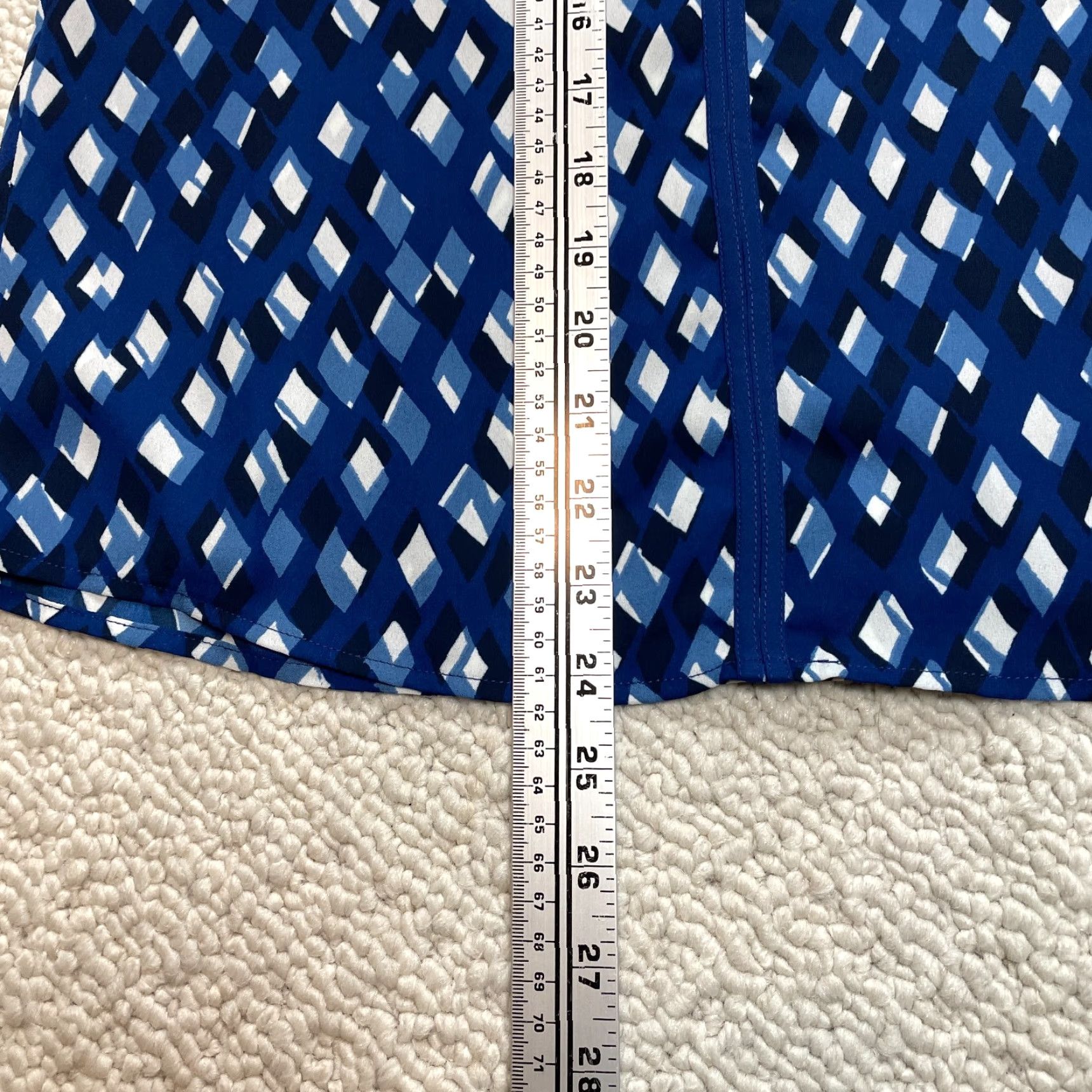 Tommy Hilfiger Tommy Hilfiger Blouse Womens XXS 2XS Blue Argyle Flutter Cap Sleeve Shirt Size XXS / US 00 / IT 34 - 5 Thumbnail