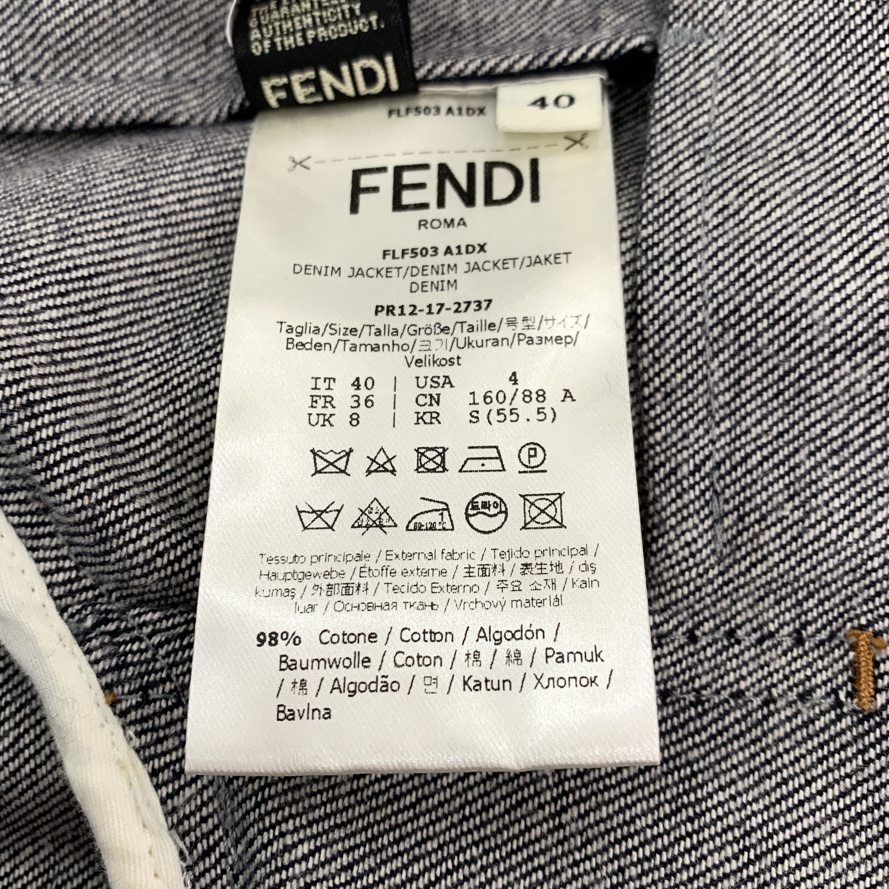 Fendi Fendi Pearl Embroidered Denim Coat Size S / US 4 / IT 40 - 9 Thumbnail