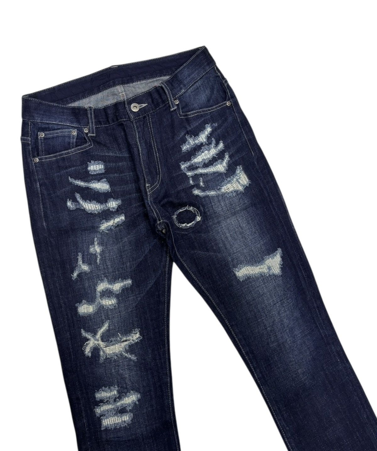 Japanese Brand Regius Evolution Boro Patchwork Distressed Denim Jeans Size 31" - 5 Thumbnail