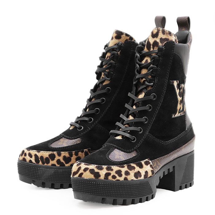 Louis Vuitton Louis Vuitton Louis Vuitton Laureate Haircalf Suede Leather Ankle Boots Leather Shoes DUTY FREE for USA Size ONE SIZE - 1 Thumbnail