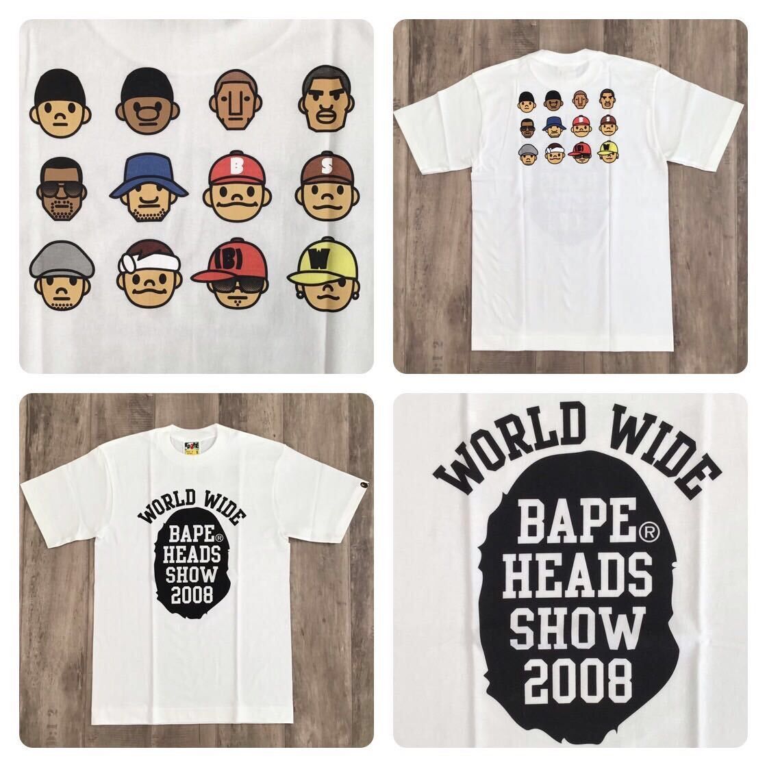 2008 BAPE HEADS SHOW T-shirt Kanye Pharrell NIGO NERD APE