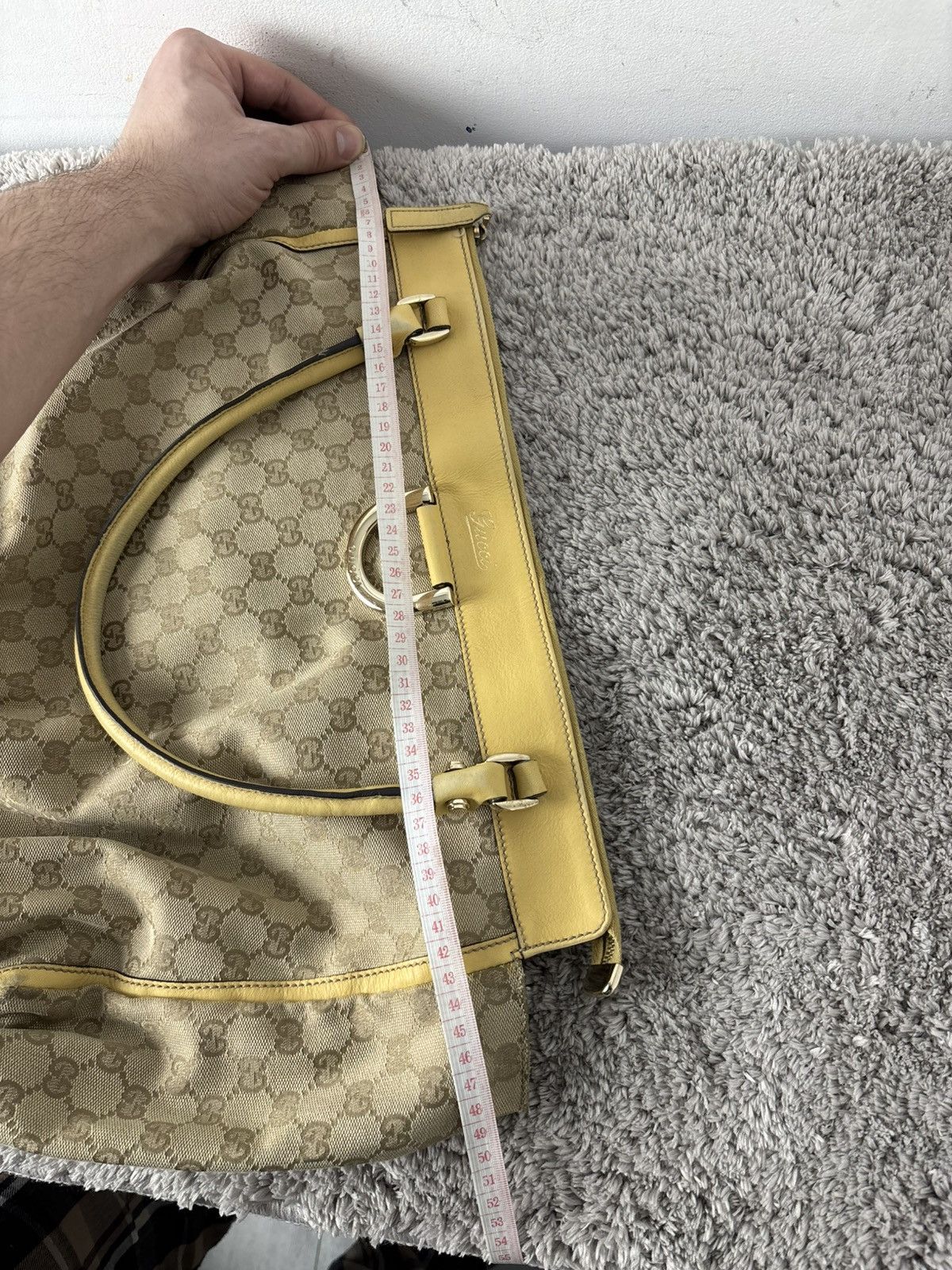 Gucci GUCCI GG Canvas Tote Bag Beige Gold Auth th540 Golden boston Size ONE SIZE - 23 Thumbnail