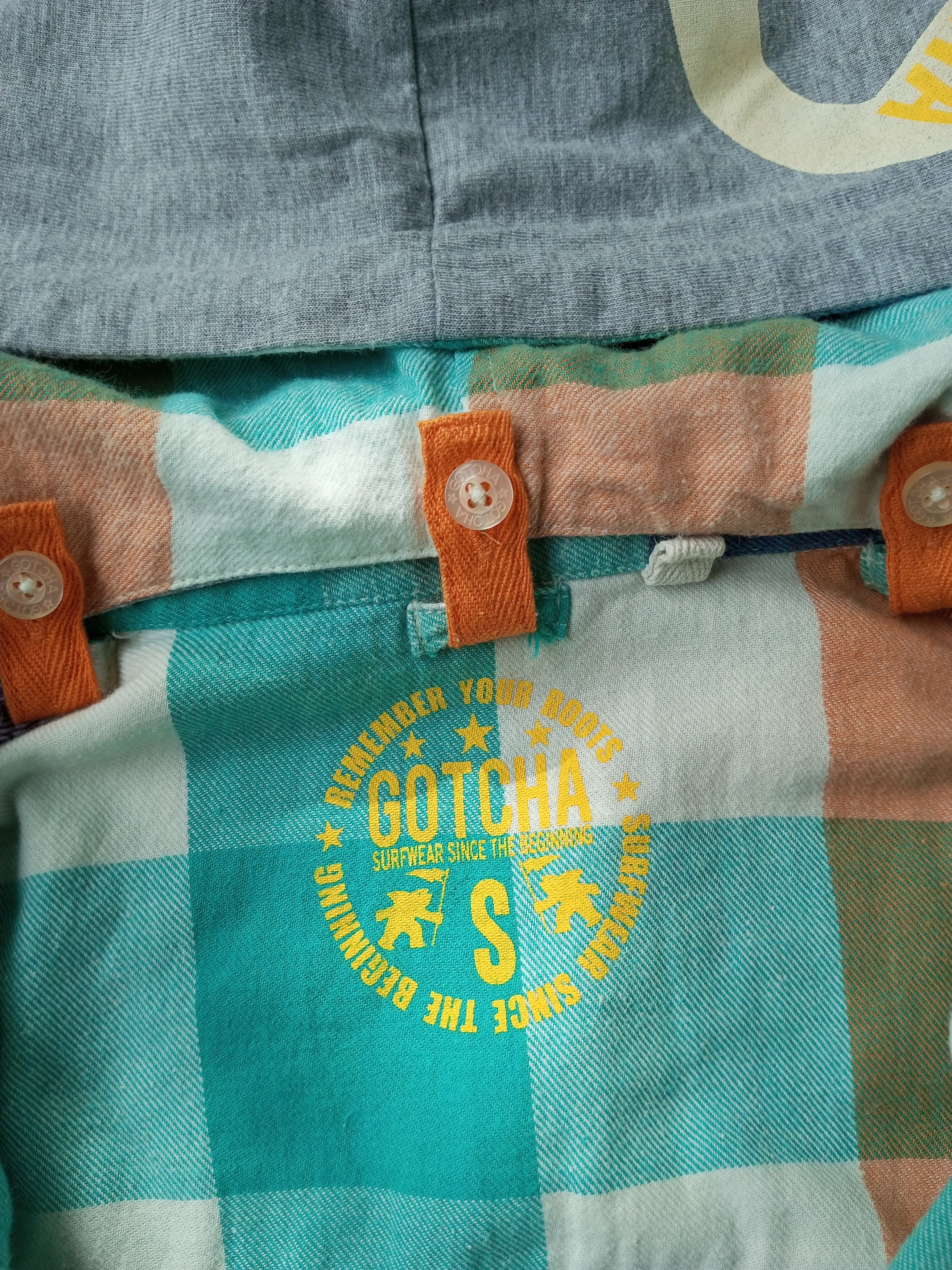 Japanese Brand Vintage Gotcha Flannel Longsleeve Detachable Hoodie Size US S / EU 44-46 / 1 - 6 Thumbnail