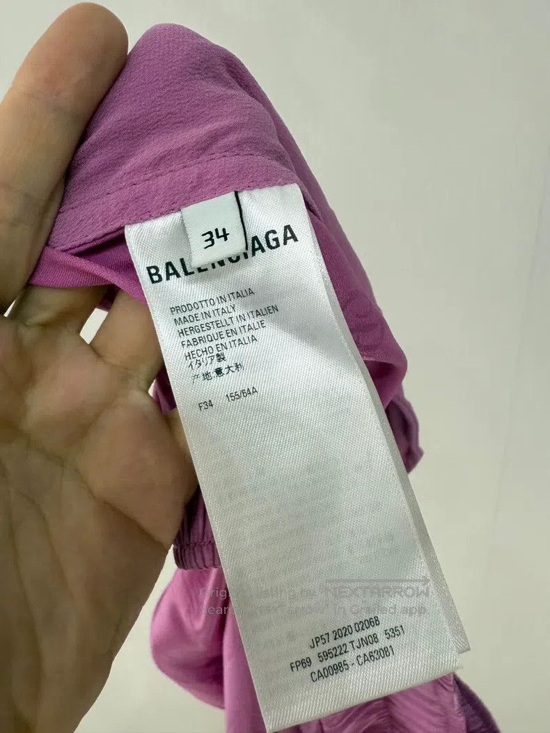 Balenciaga Balenciaga Barbie Pink Bulletproof Letter Logo Silk Pants Size 33" - 6 Thumbnail