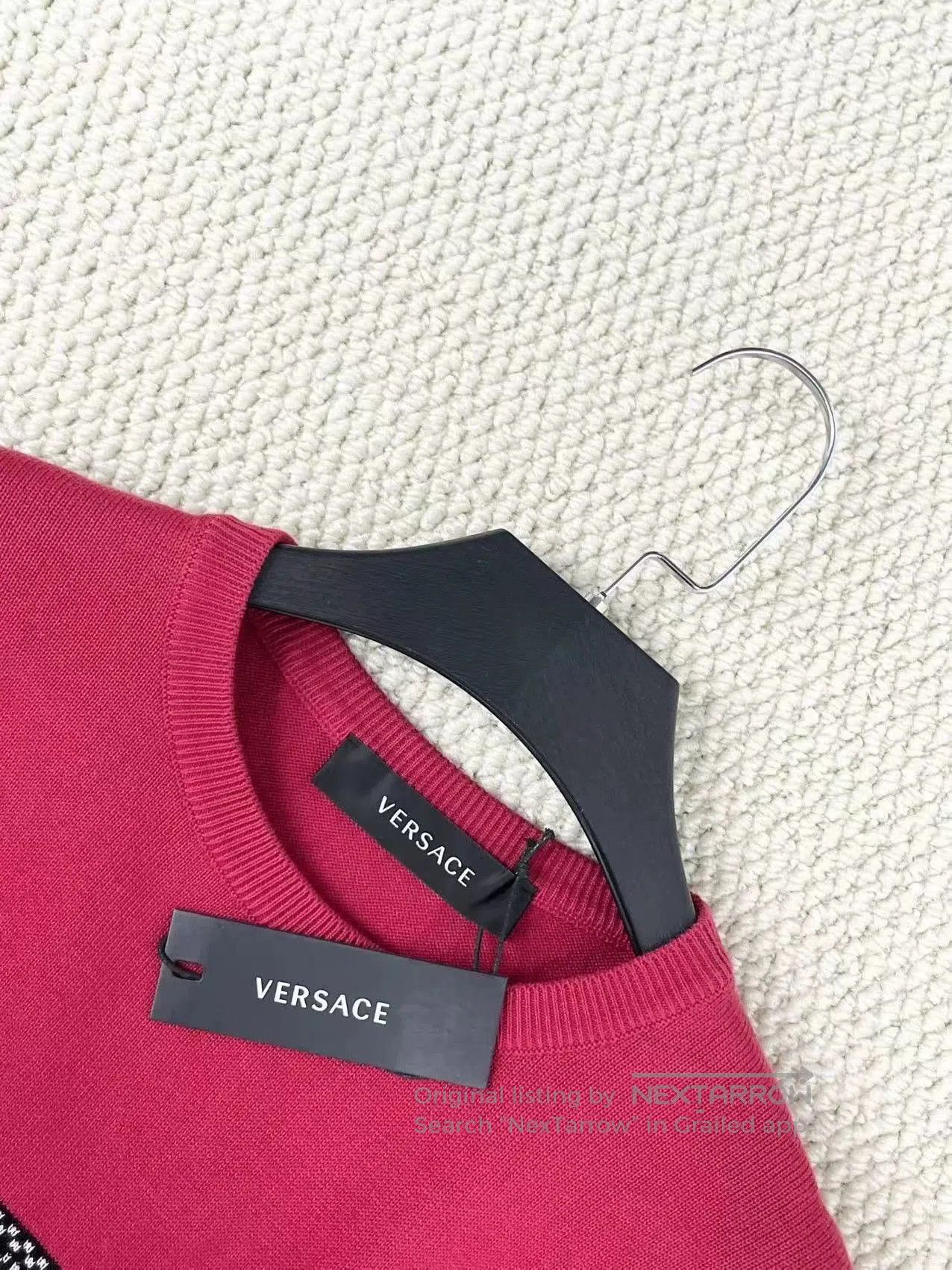 Versace versace red striped logo knit top. Size L / US 10 / IT 46 - 3 Thumbnail