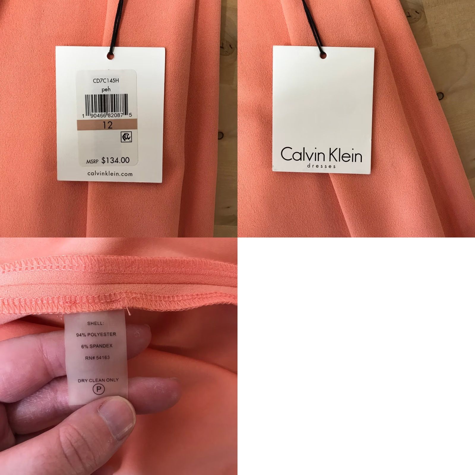 Calvin Klein Calvin Klein Dress Womens 12 Orange Coral Cold Shoulder Flutter Sleeve Sheath Size Size XL / US 12-14 / IT 48-50 - 8 Thumbnail