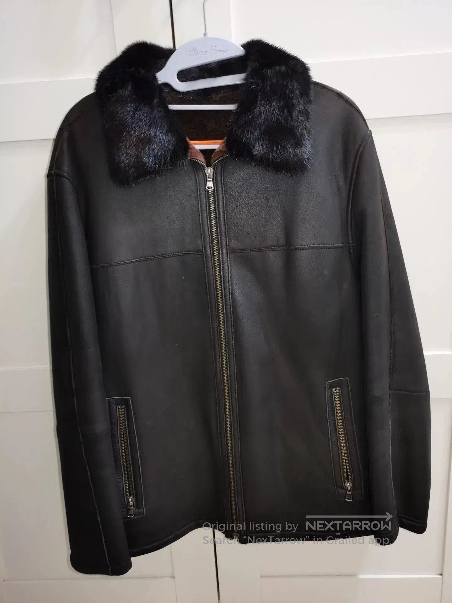 Giovanni Valentino black leather jacket with fur collar. Size US M / EU 48-50 / 2 - 1 Thumbnail