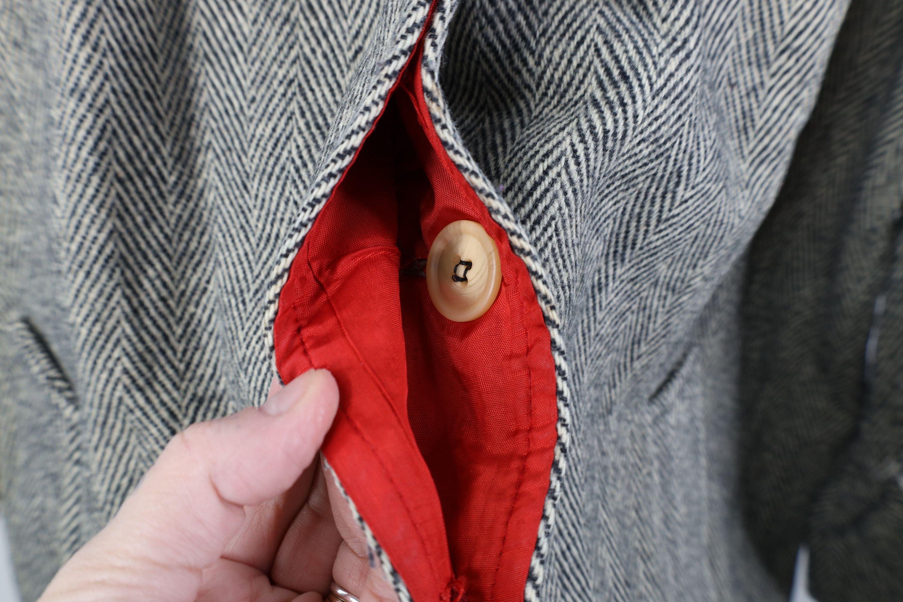 Vintage Vintage 70s Streetwear Heavy Wool Herringbone Jacket USA Size XXL / US 16-18 / IT 52-54 - 10 Thumbnail