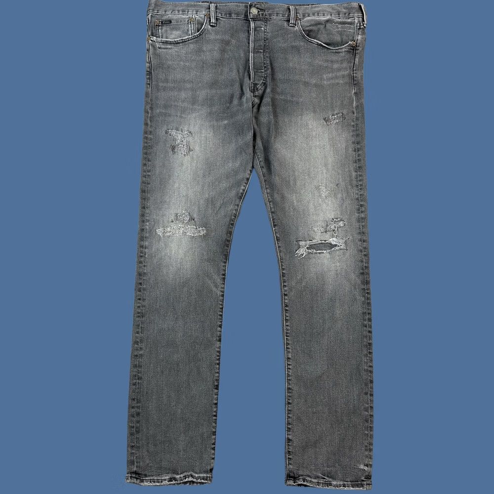 Polo Ralph Lauren Polo Ralph Lauren Jeans Mens 38x32 Charcoal Wash Sullivan Slim Distressed Casual Jeans Size US M / EU 48-50 / 2 - 1 Thumbnail