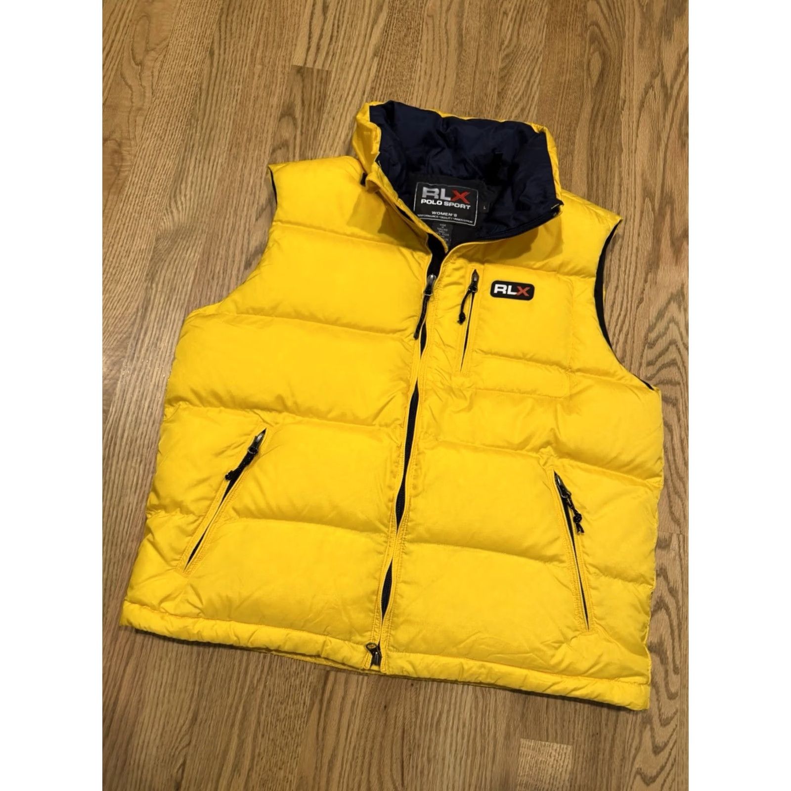 RLX Ralph Lauren VINTAGE RLX Polo Sport Down Puffer Vest Jacket Women’s Large Yellow Vest Puffer Zip Logo Size L / US 10 / IT 46 - 6 Thumbnail