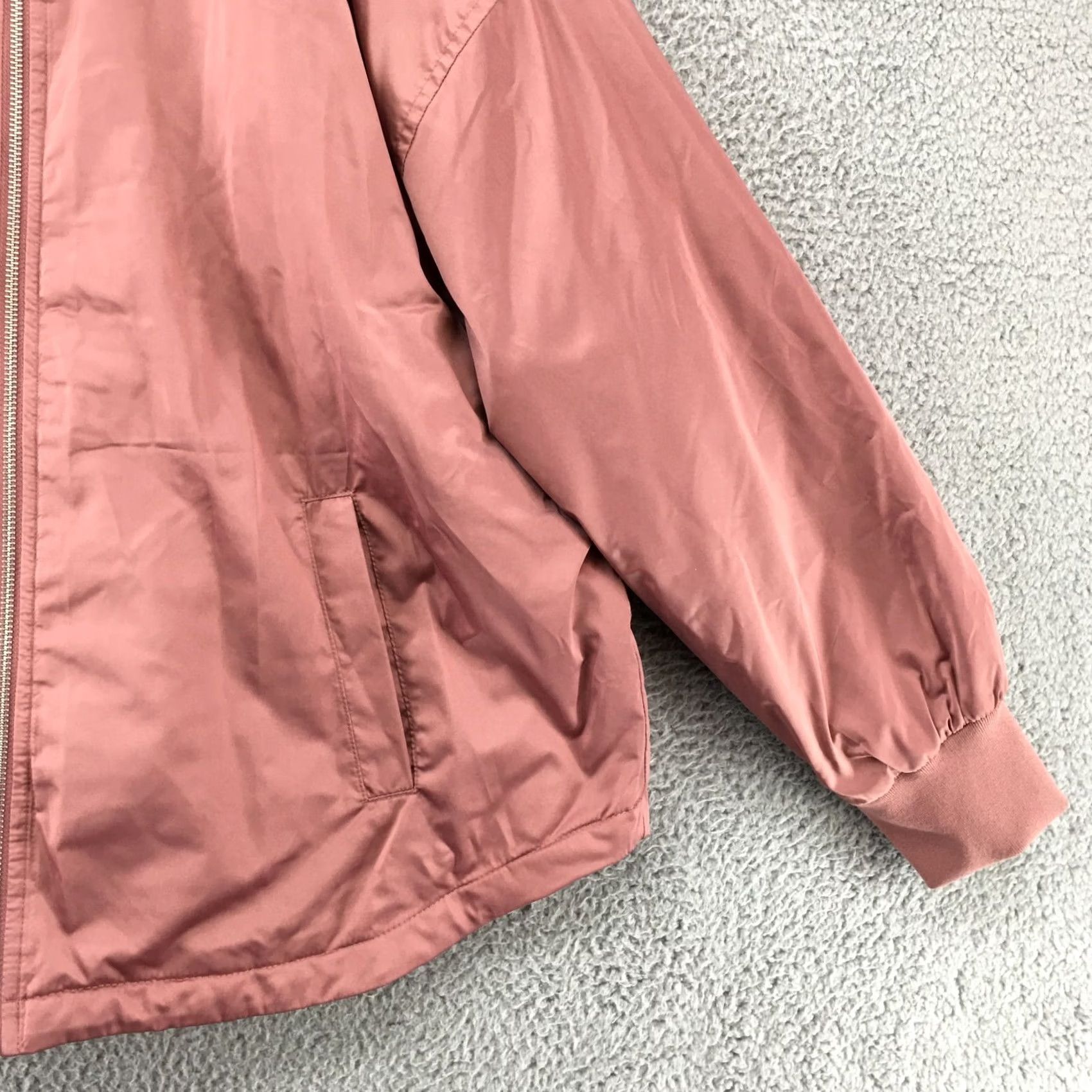 Vintage A New Day Bomber Jacket Womens XL Berry Pink Long Sleeve Full Zip Ribbed Cuffs Size XL / US 12-14 / IT 48-50 - 3 Thumbnail