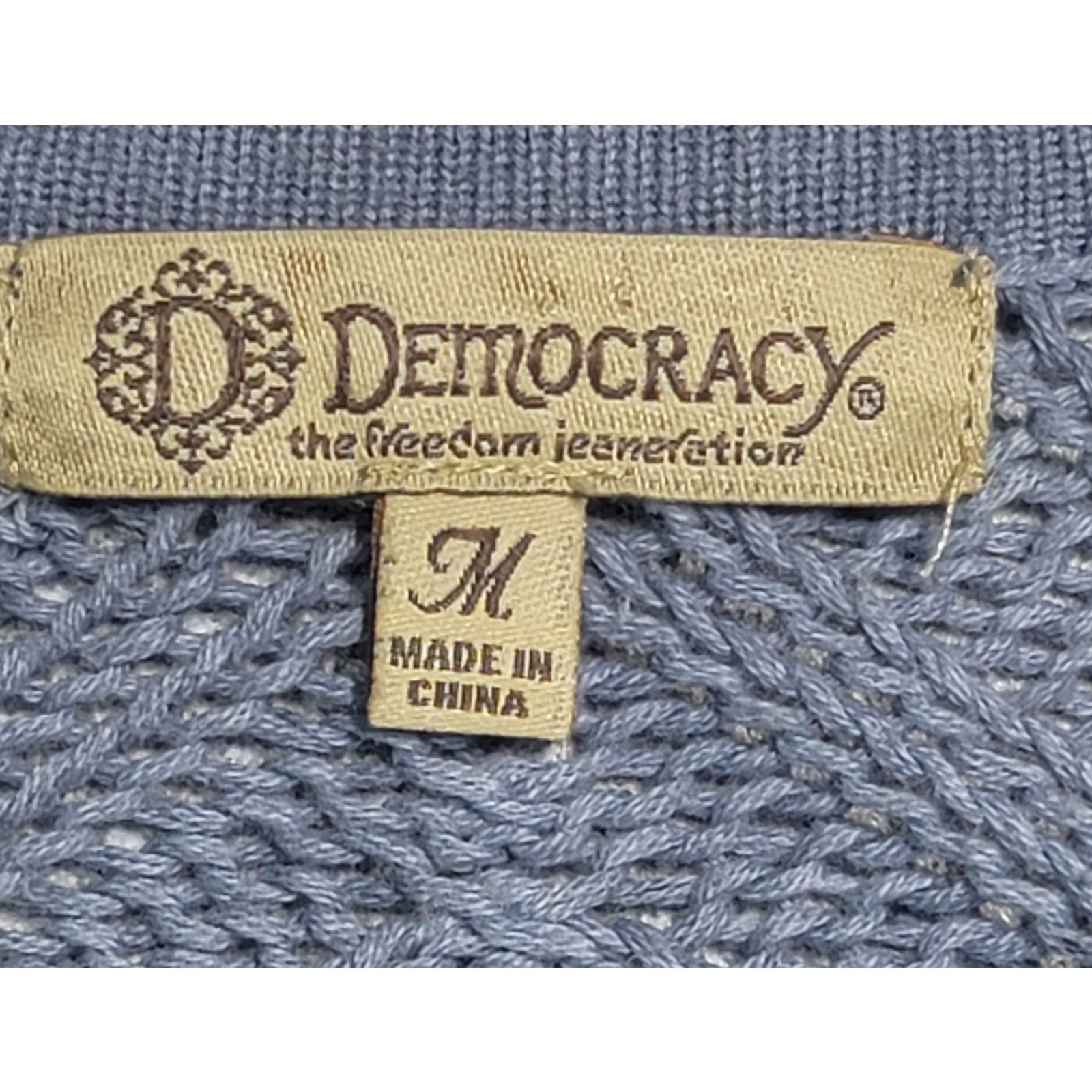 Other Democracy Blue 4 Button Henley Open Knit Back Panel Top M Size M / US 6-8 / IT 42-44 - 3 Thumbnail