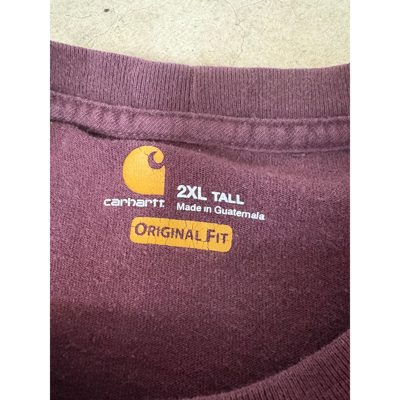 Carhartt Vintage x Carhartt Mens Long Sleeve Burgundy Tee 2XL Size US XXL / EU 58 / 5 - 4 Thumbnail
