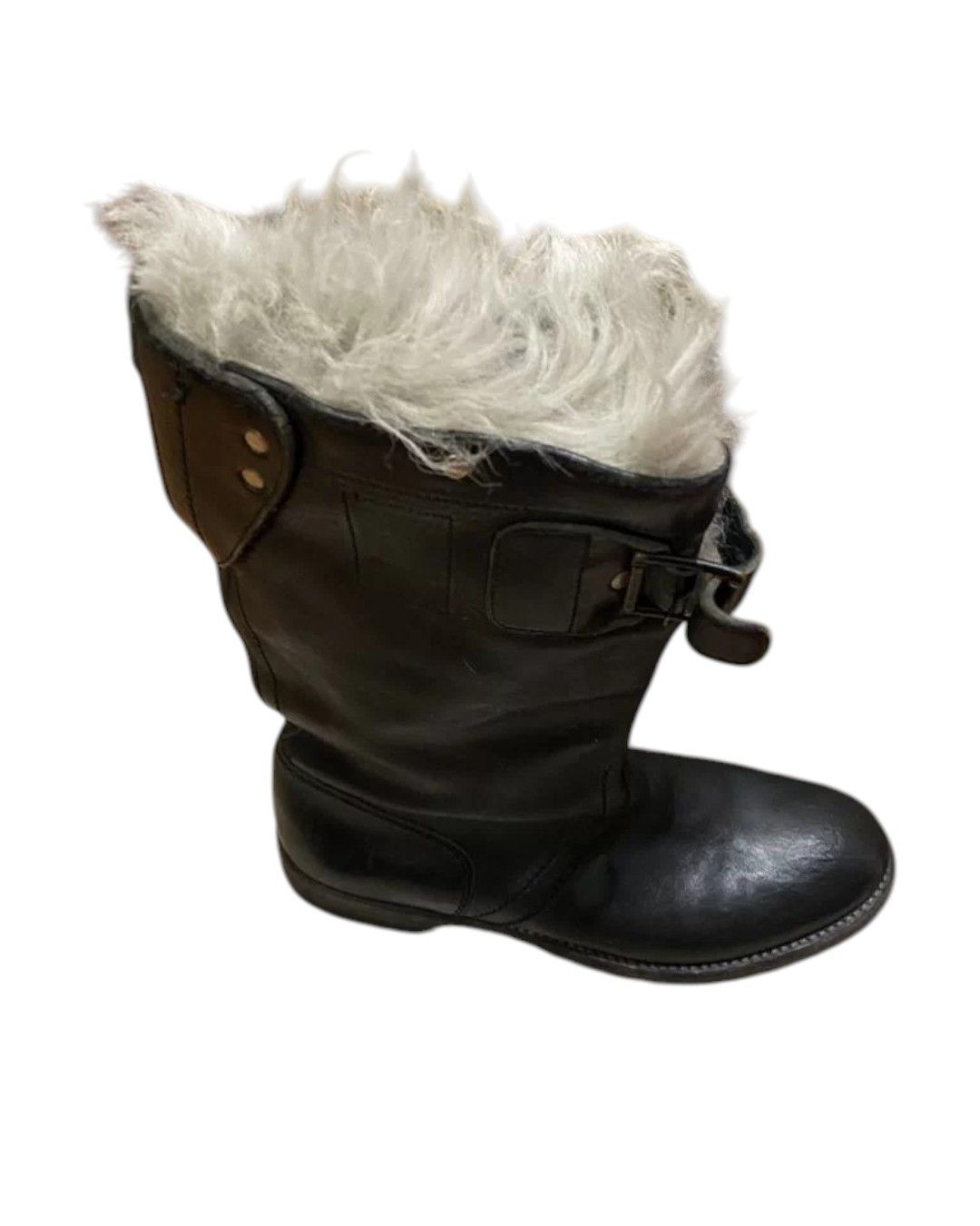Burberry Prorsum F/W 2010 RUNWAY GOAT FUR SHEARLING LEATHER ARMY BOOTS Size US 10 / EU 43 - 8 Thumbnail