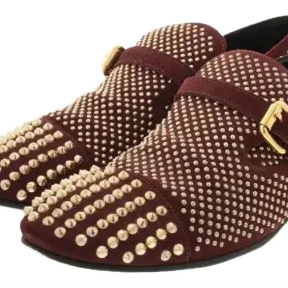 Giuseppe Zanotti Gold Studded Dark Brown Suede Loafers Size US 12 / EU 45 - 4 Thumbnail