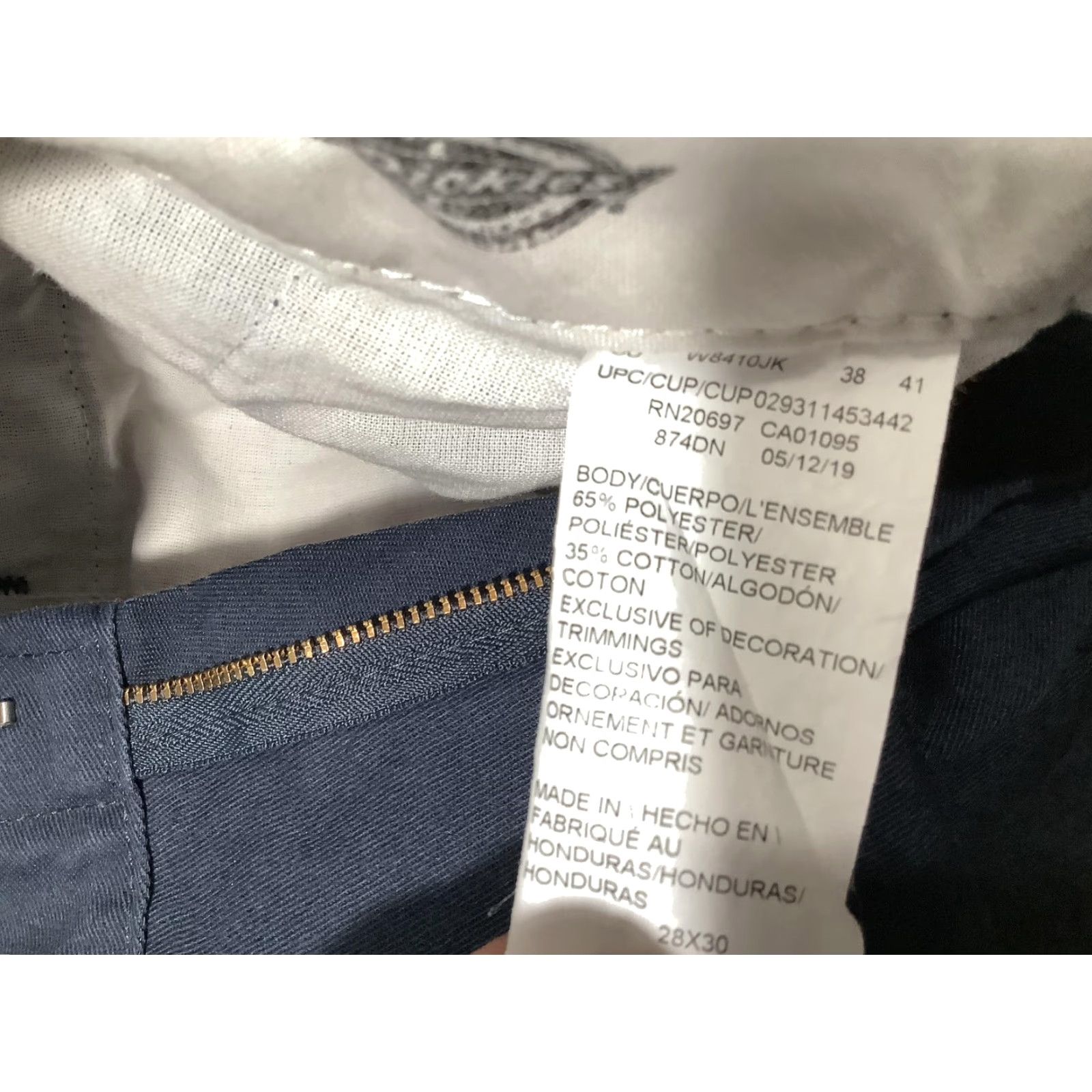 Dickies Dickies 874 Original Fit Work Pants Mens 28x30 Navy Straight Leg Twill 874DN Size US 28 / EU 44 - 5 Thumbnail